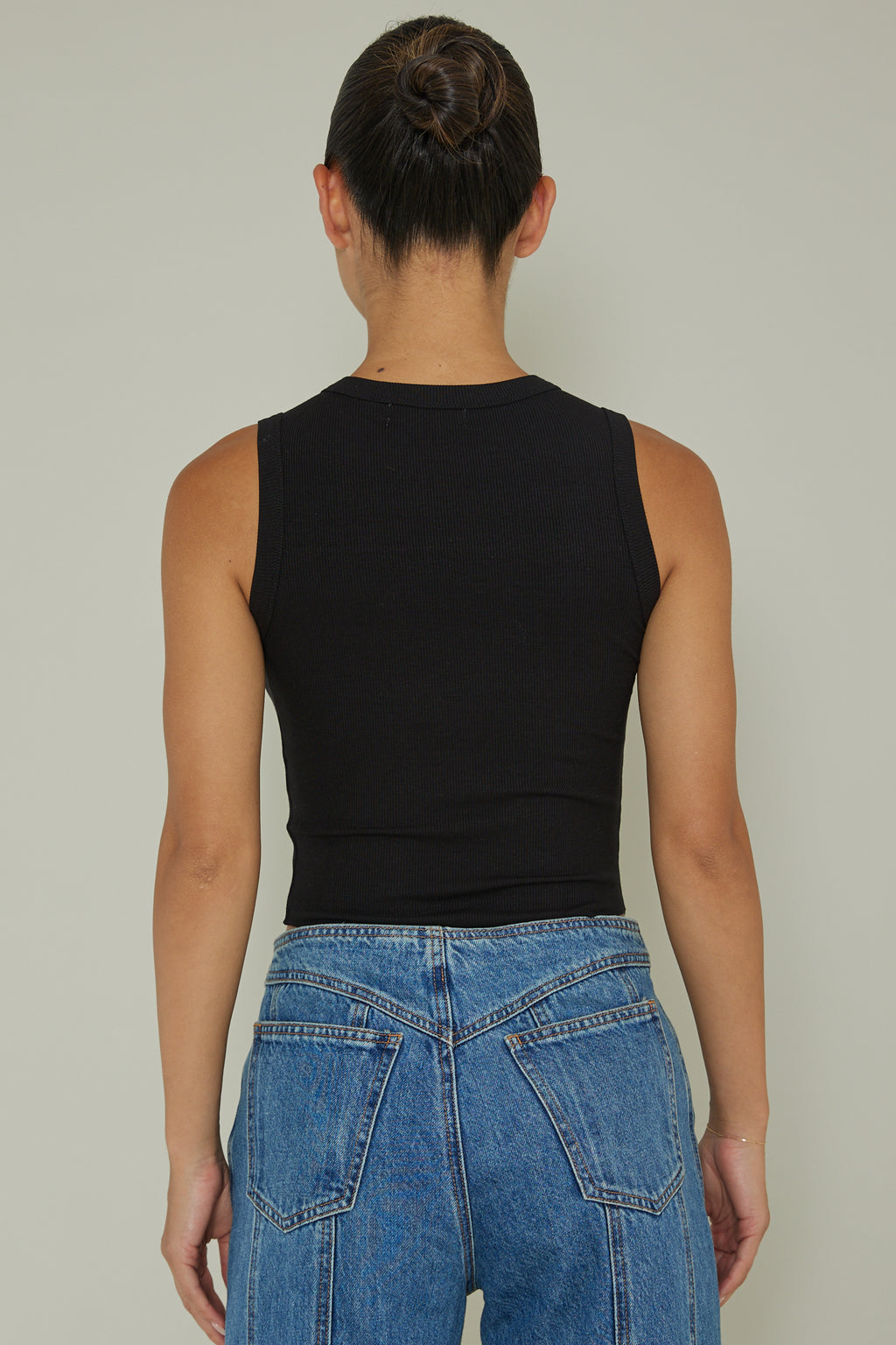 Mayra Crew Neck Crop Top Black by Selfie Leslie