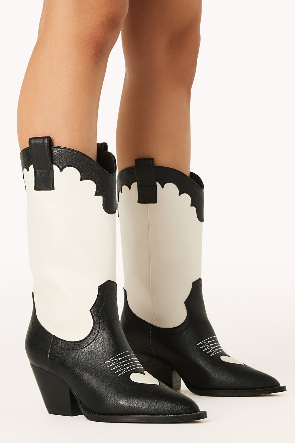 BiLLiNi Adaline Western Boots Black/Ivory by Selfie Leslie
