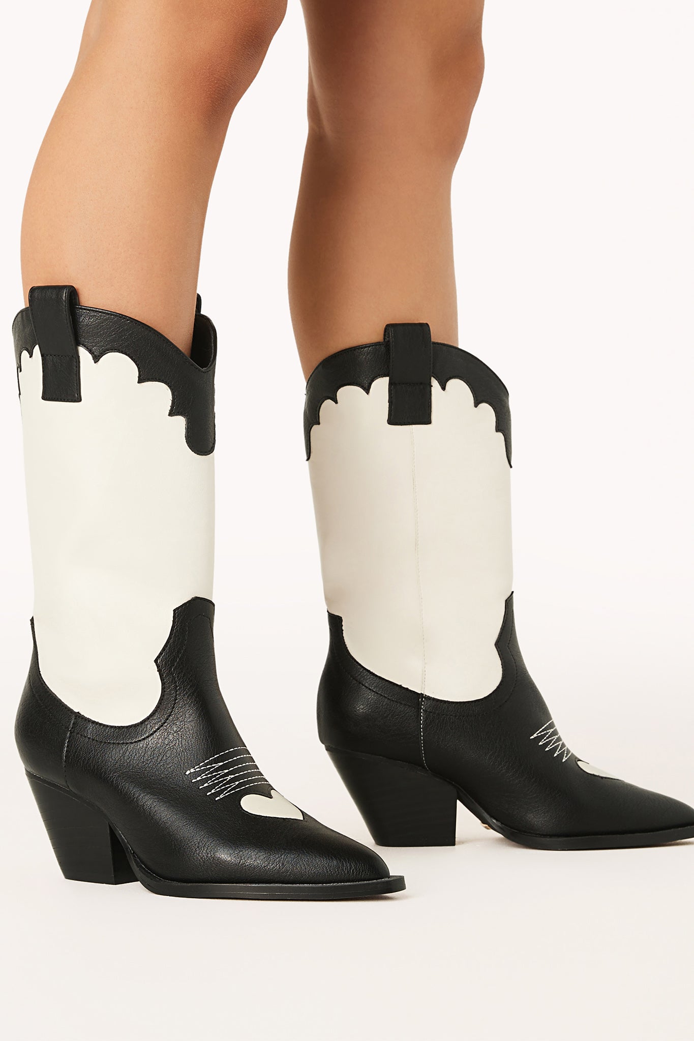 BiLLiNi Adaline Western Boots Black/Ivory by Selfie Leslie