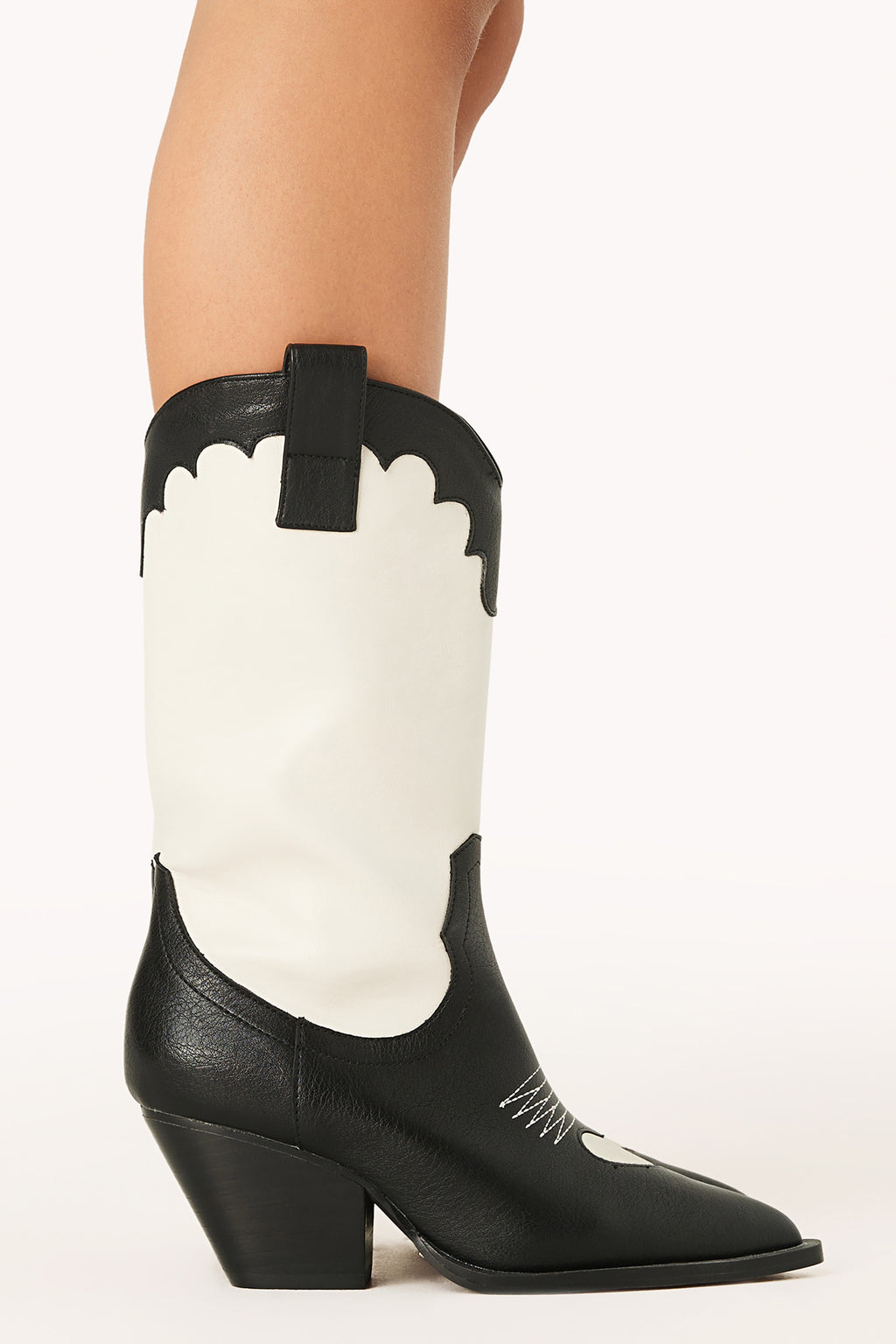BiLLiNi Adaline Western Boots Black/Ivory by Selfie Leslie