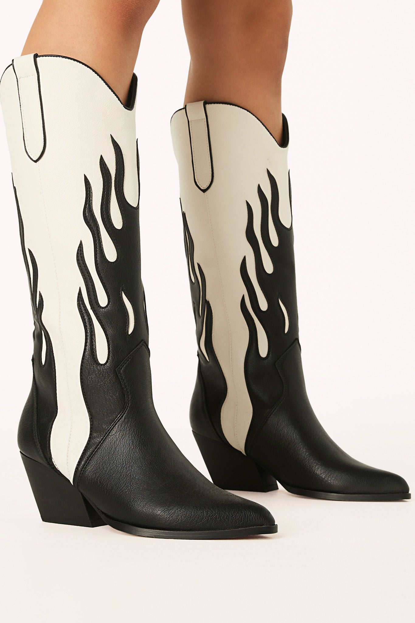 BiLLiNi Zarina Western Boots Black/Ivory by Selfie Leslie