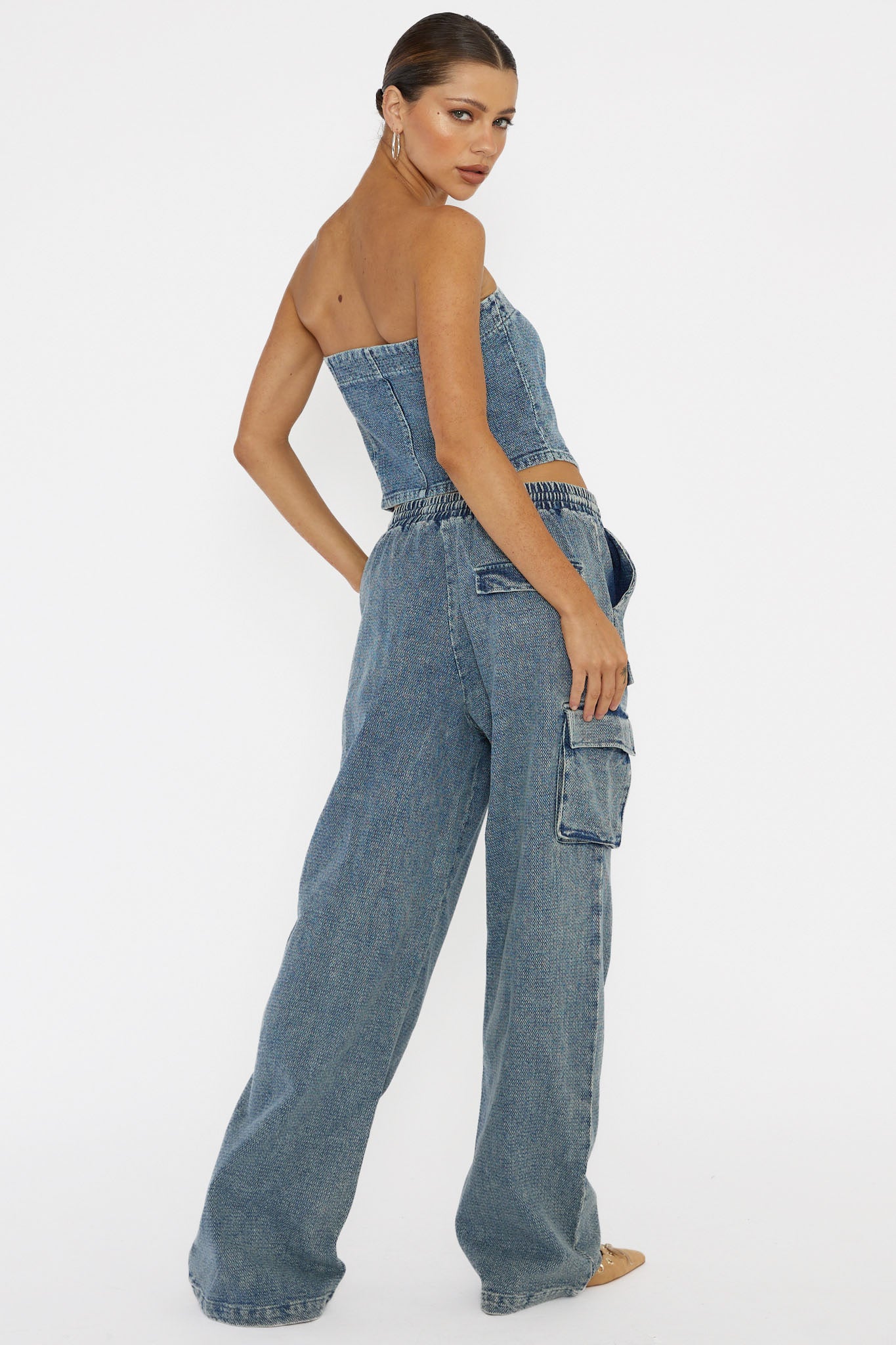 Out Of Touch Cargo Pants Indigo by Selfie Leslie