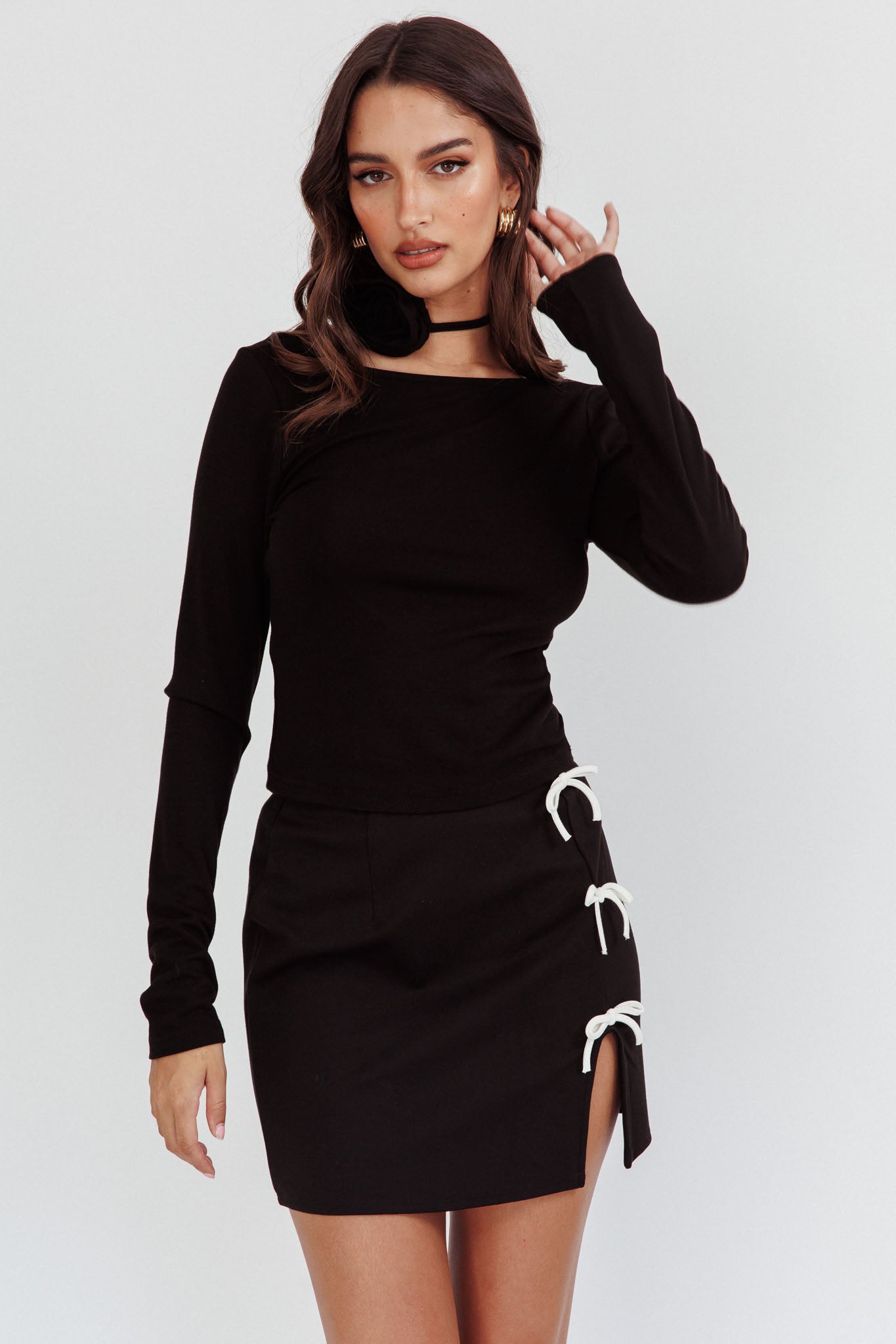 Higher Power Low Back Top Black by Selfie Leslie