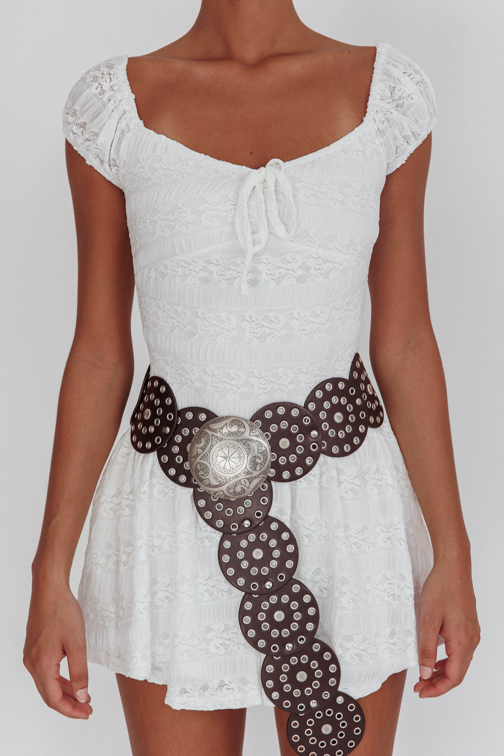 Mirela Cap Sleeve Lace Mini Dress White Mirela Cap Sleeve Lace Mini Dress White