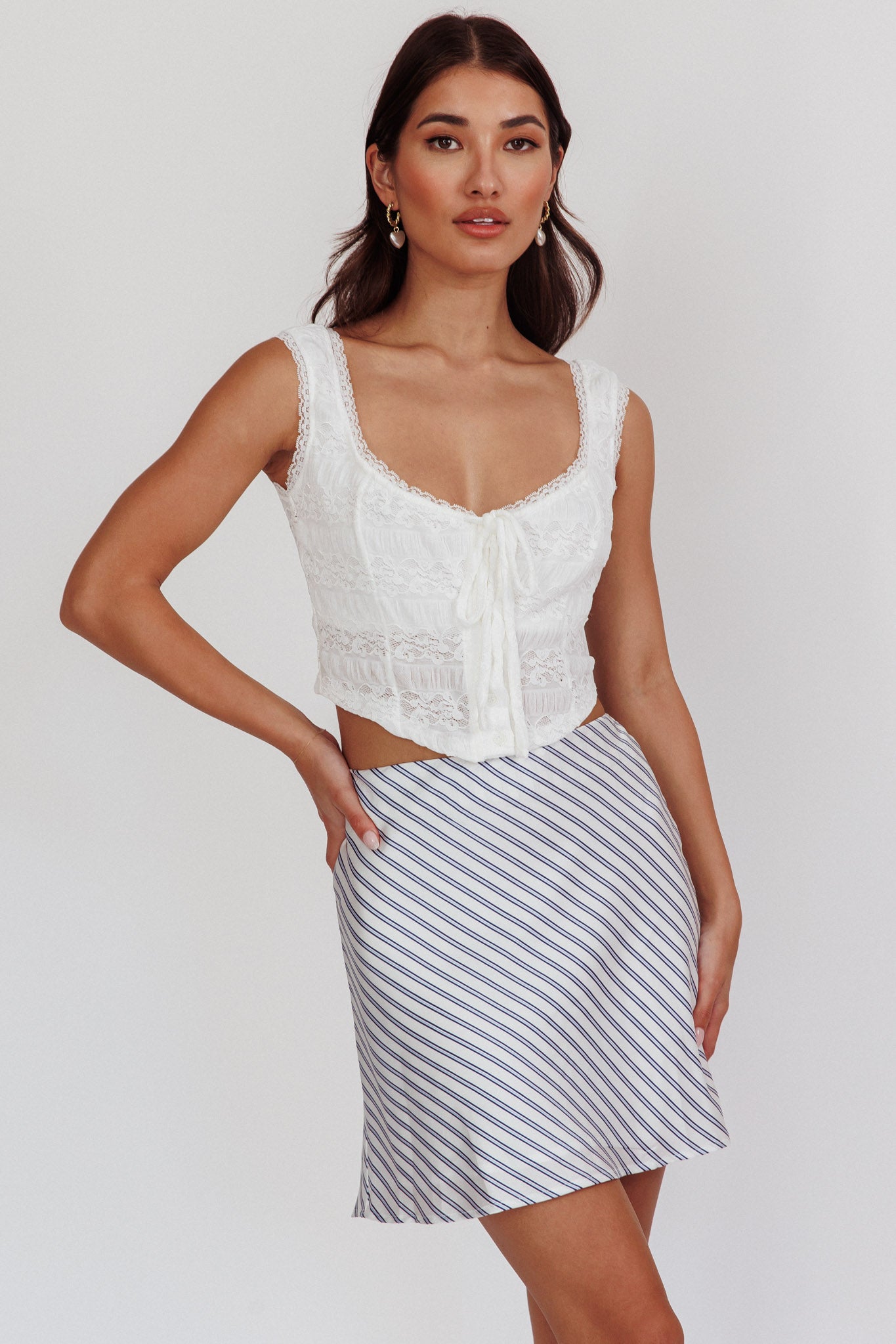 Zora Lace Corset Top White by Selfie Leslie