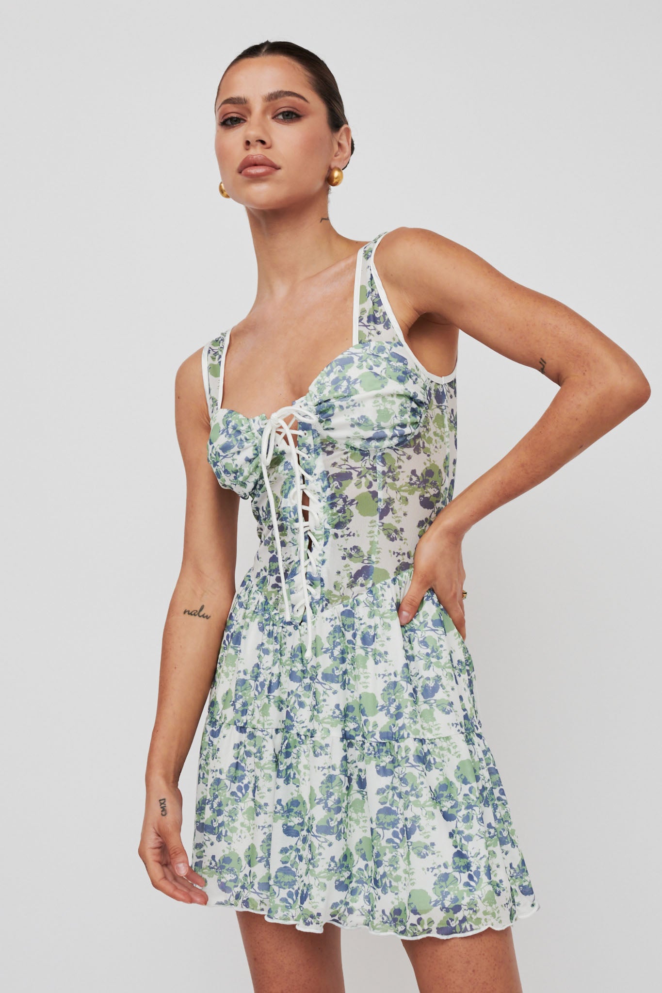 Sweet Nostalgia Laced Bodice Mini Dress Off-White by Selfie Leslie