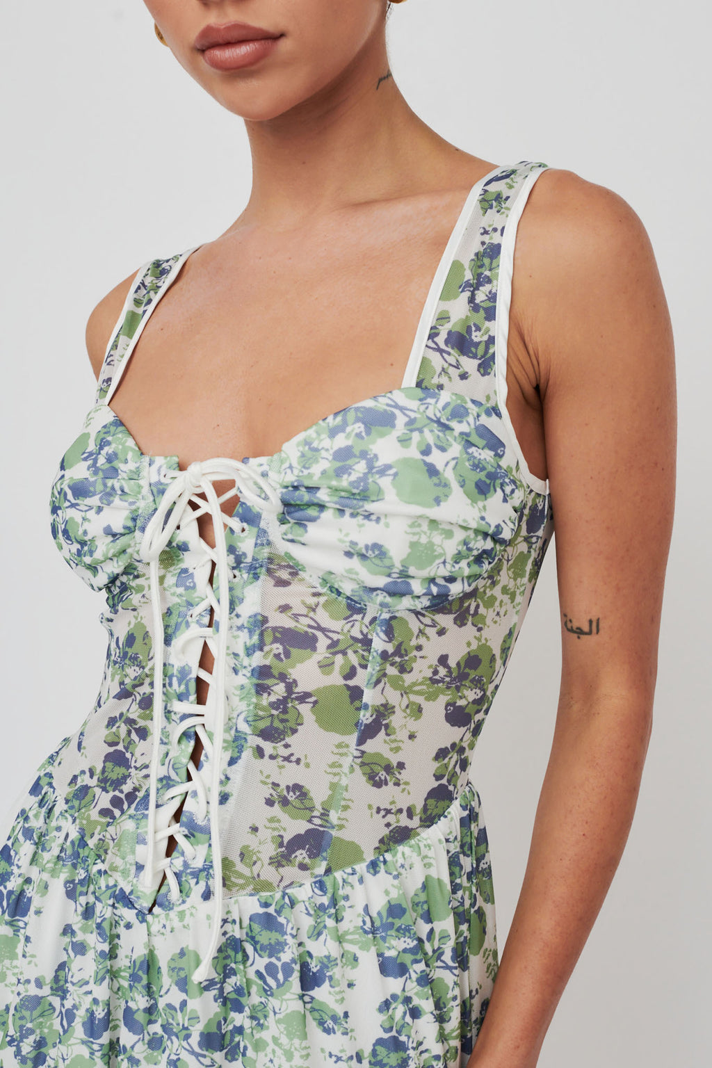 Sweet Nostalgia Laced Bodice Mini Dress Off-White by Selfie Leslie