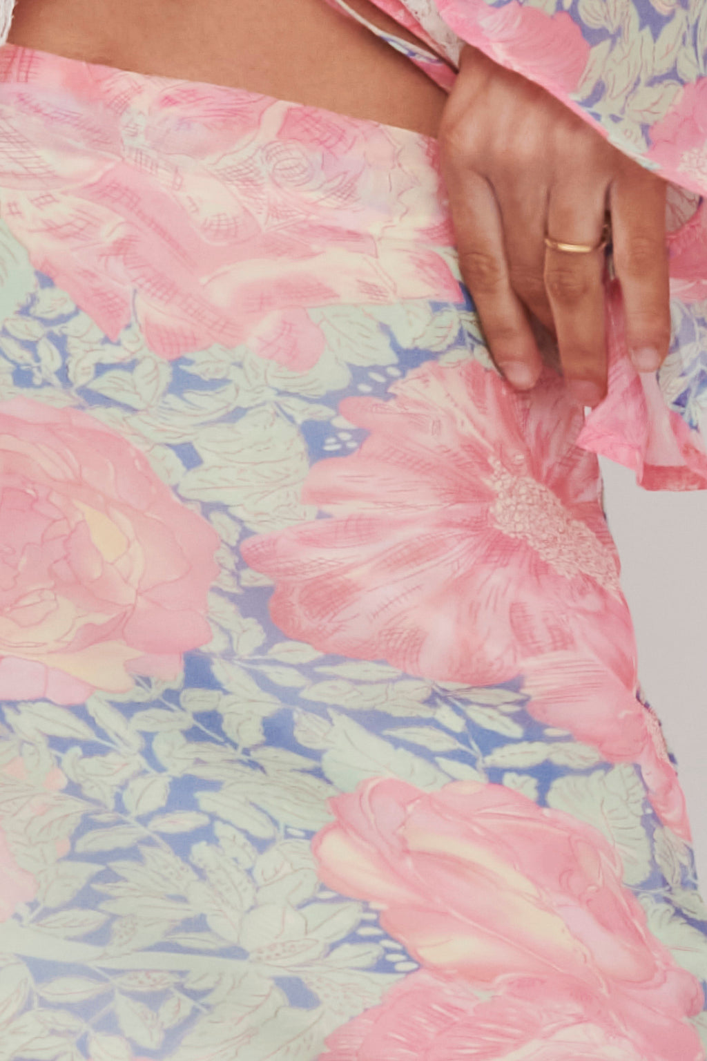 Sincerity Mini Skirt Floral Print Blue by Selfie Leslie