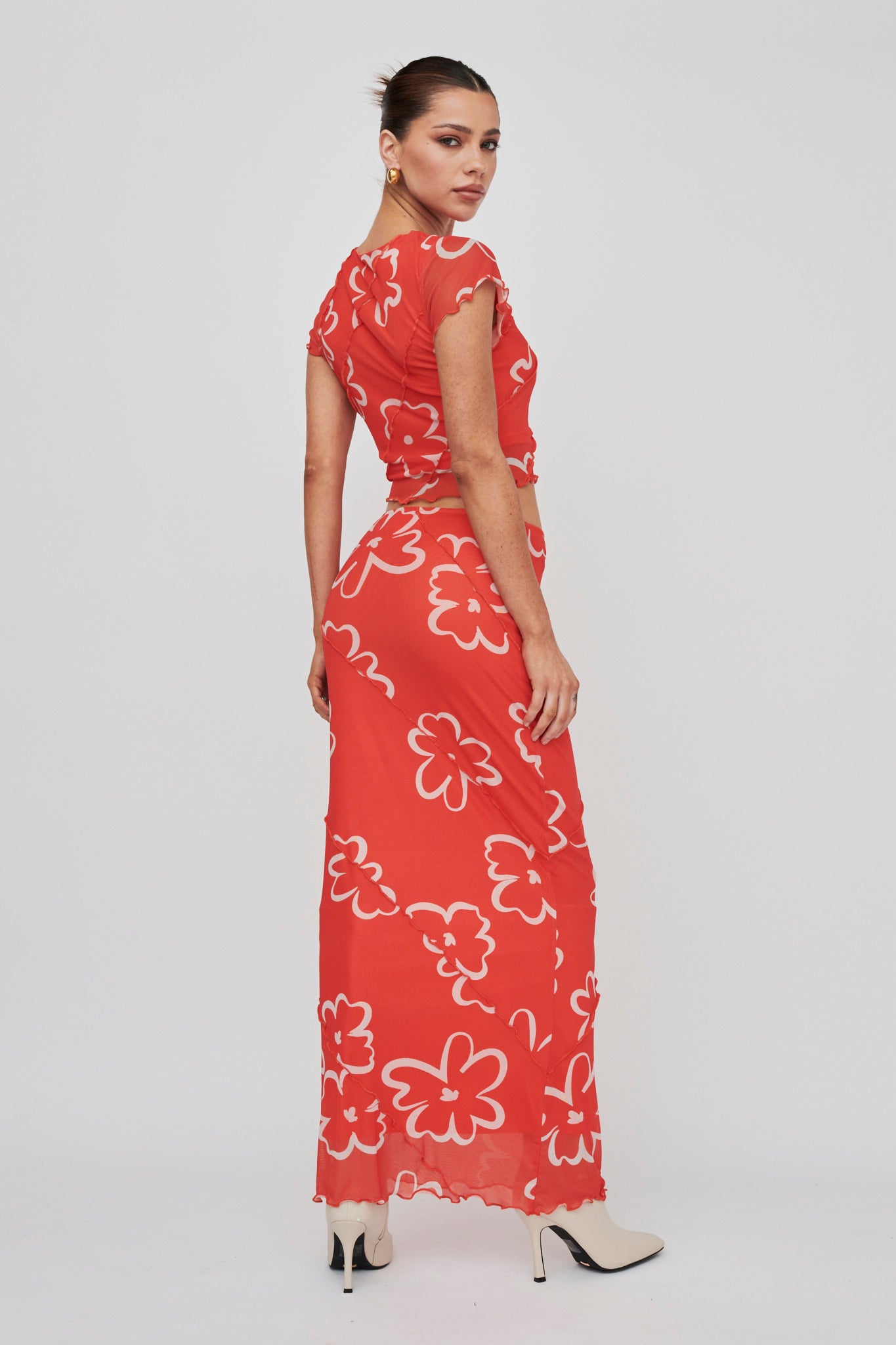 Gold Rush Maxi Skirt Print Orange by Selfie Leslie