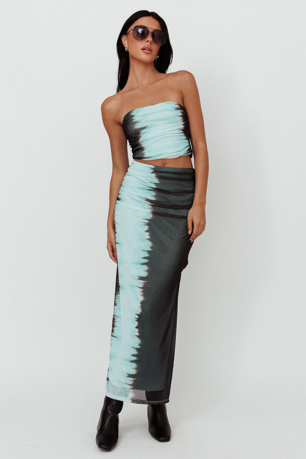 Jolyn Mesh Midi Skirt Charcoal by Selfie Leslie