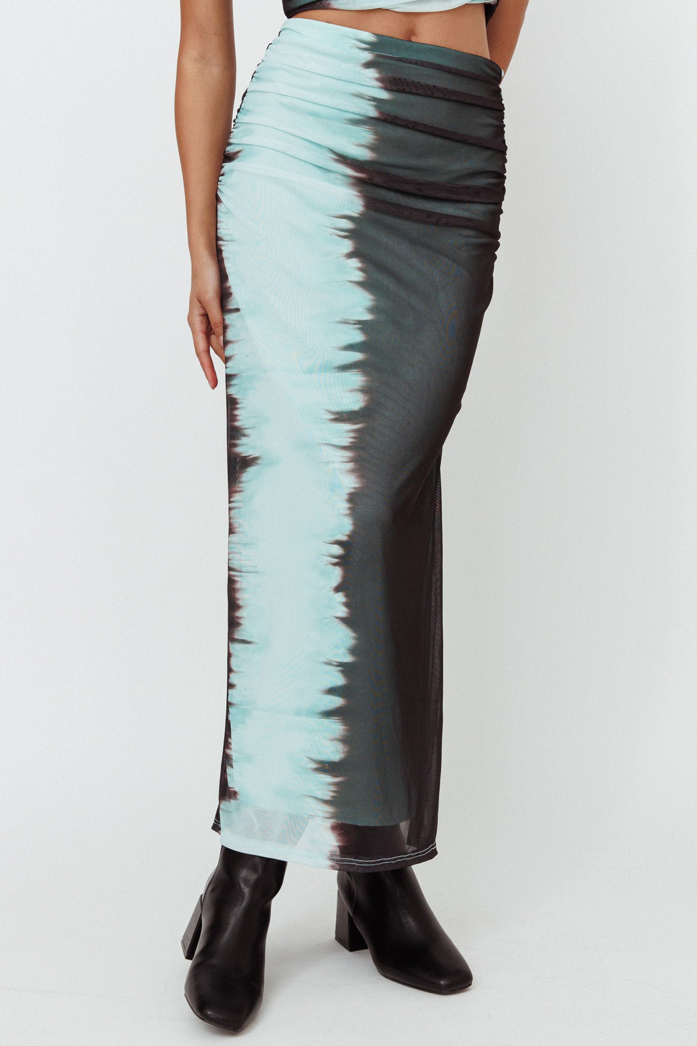 Jolyn Mesh Midi Skirt Charcoal by Selfie Leslie