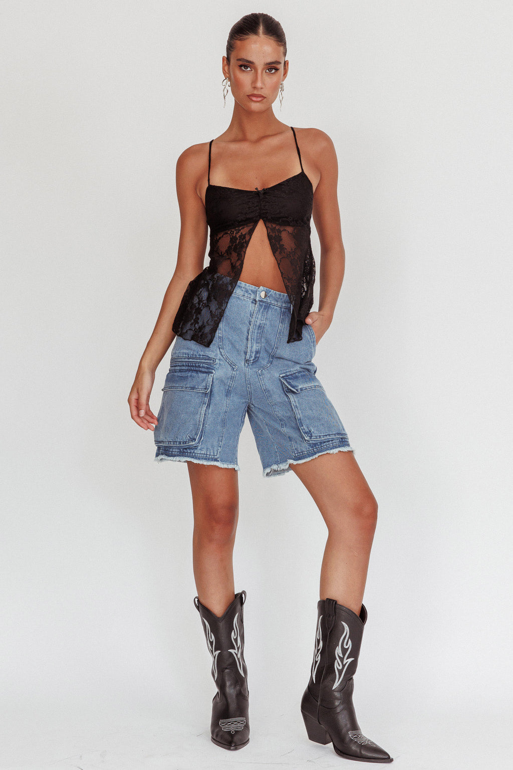 If You Insist Lace Camisole Top Black by Selfie Leslie