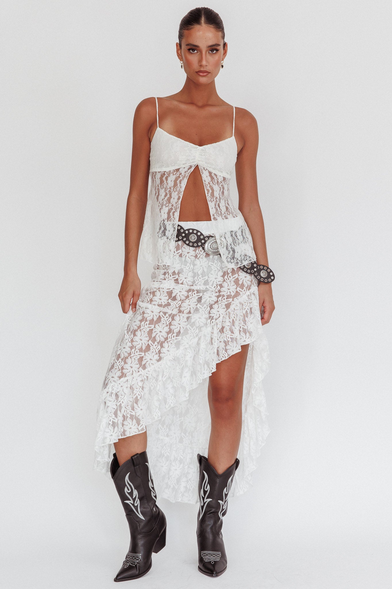 If You Insist Lace Camisole Top Ivory by Selfie Leslie
