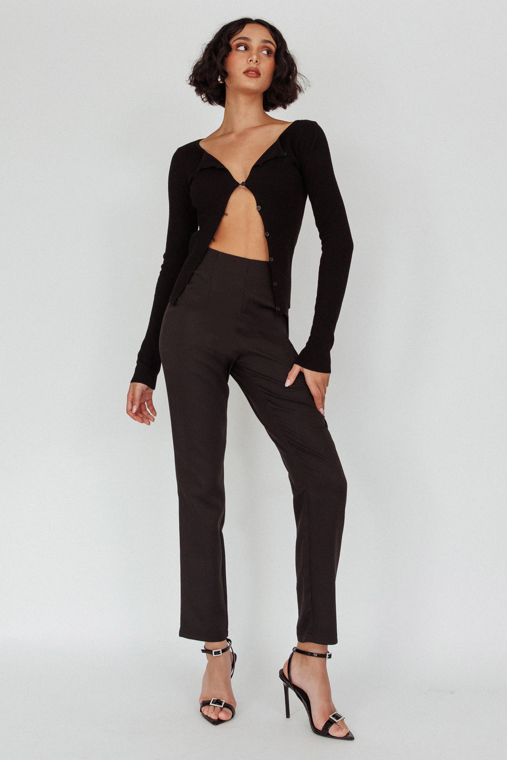Moonlight Tango High Waist Pants Black by Selfie Leslie