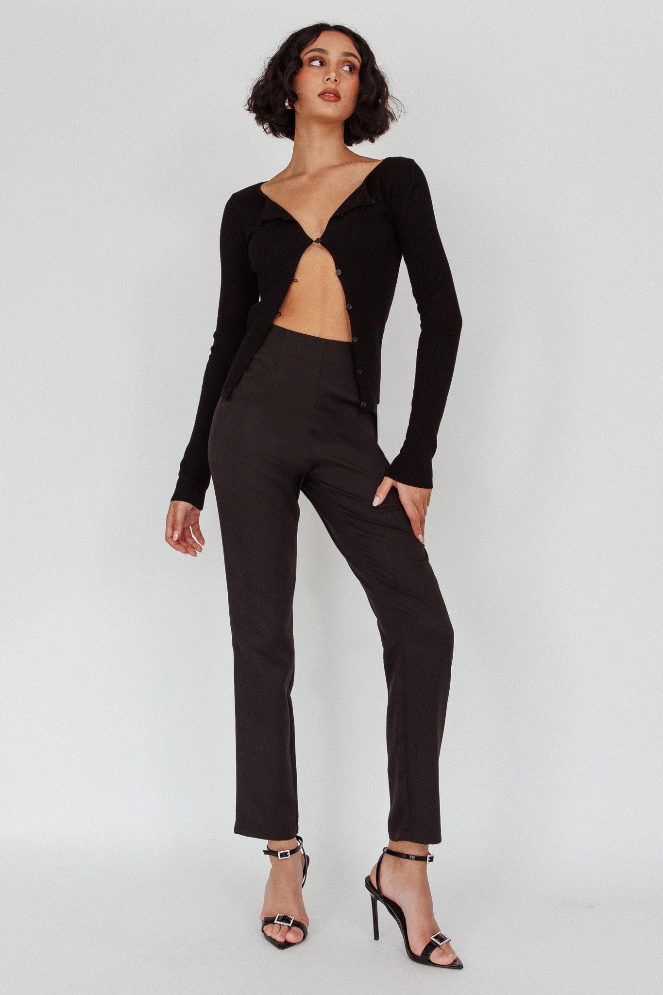 Moonlight Tango High Waist Pants Black by Selfie Leslie