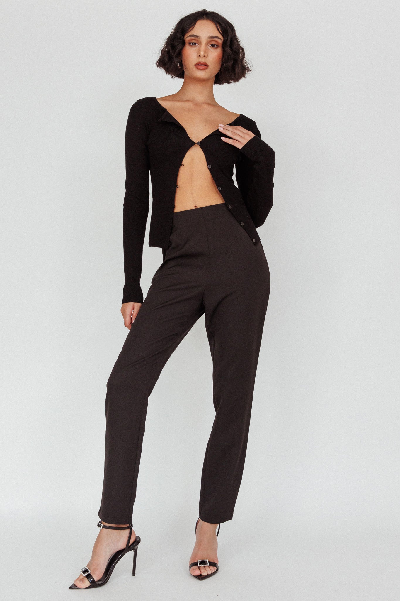 Moonlight Tango High Waist Pants Black by Selfie Leslie
