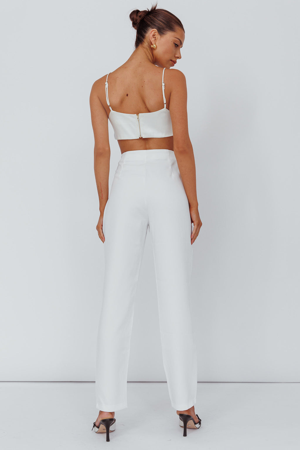 Moonlight Tango High Waist Pants White by Selfie Leslie