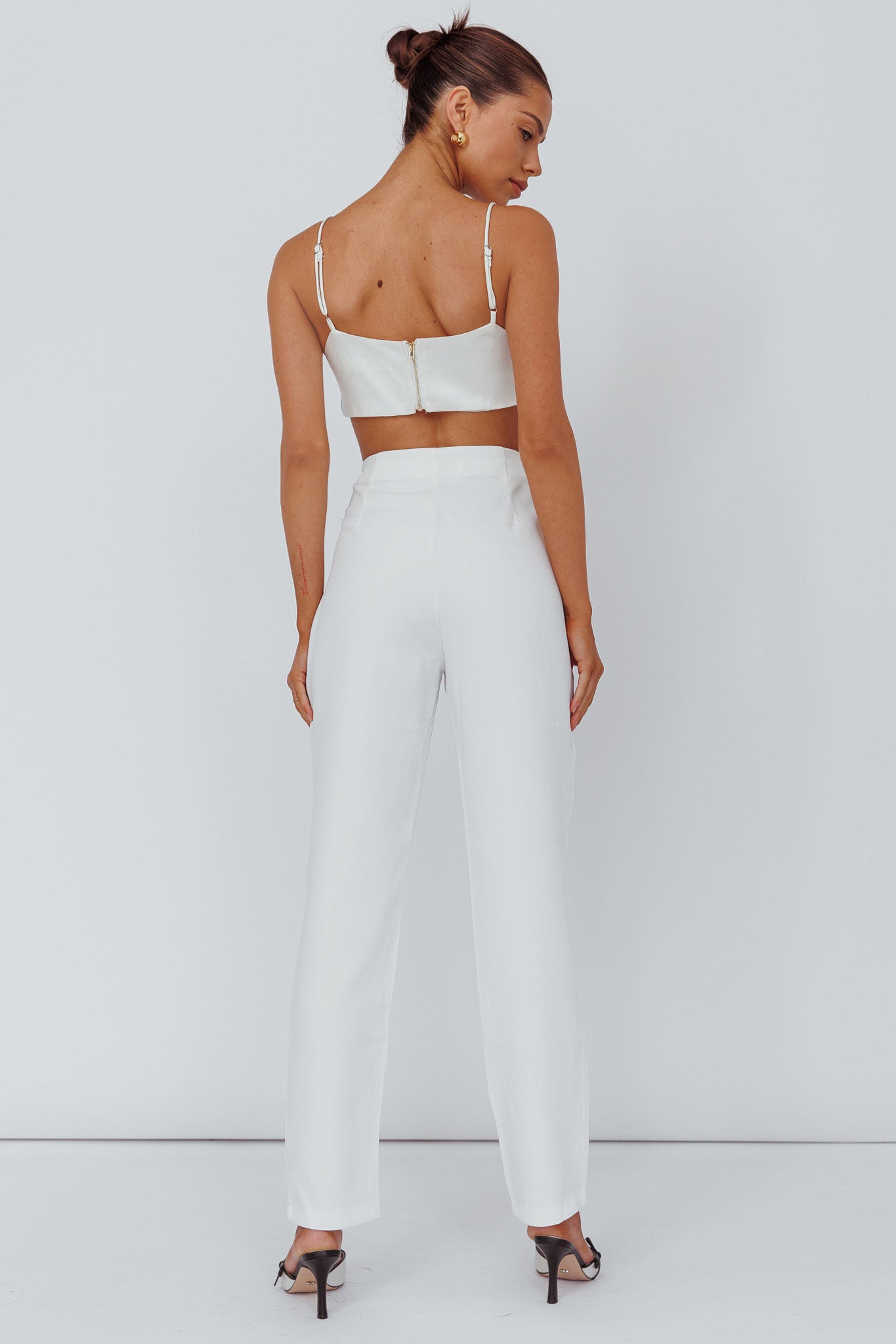 Moonlight Tango High Waist Pants White by Selfie Leslie
