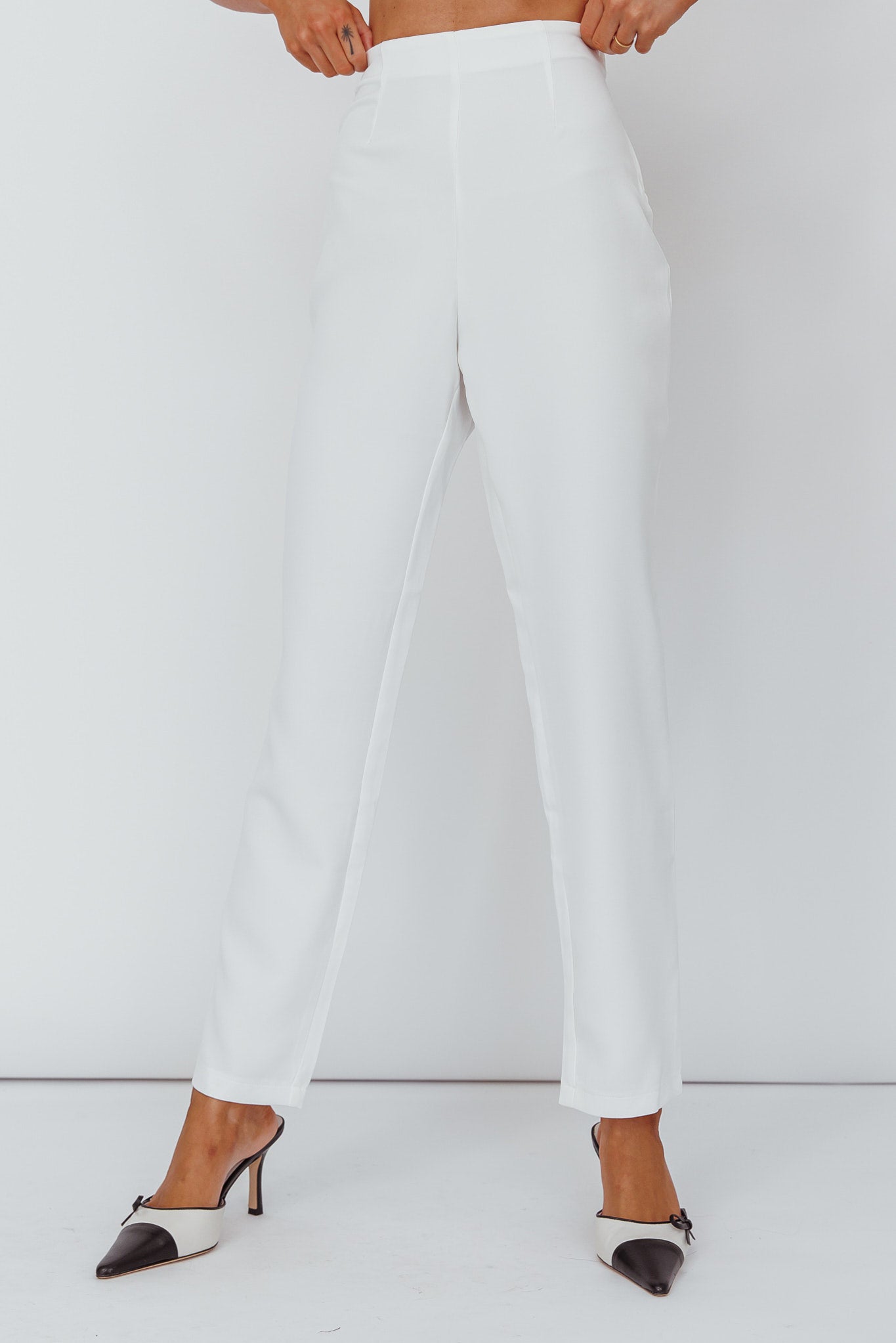 Moonlight Tango High Waist Pants White by Selfie Leslie