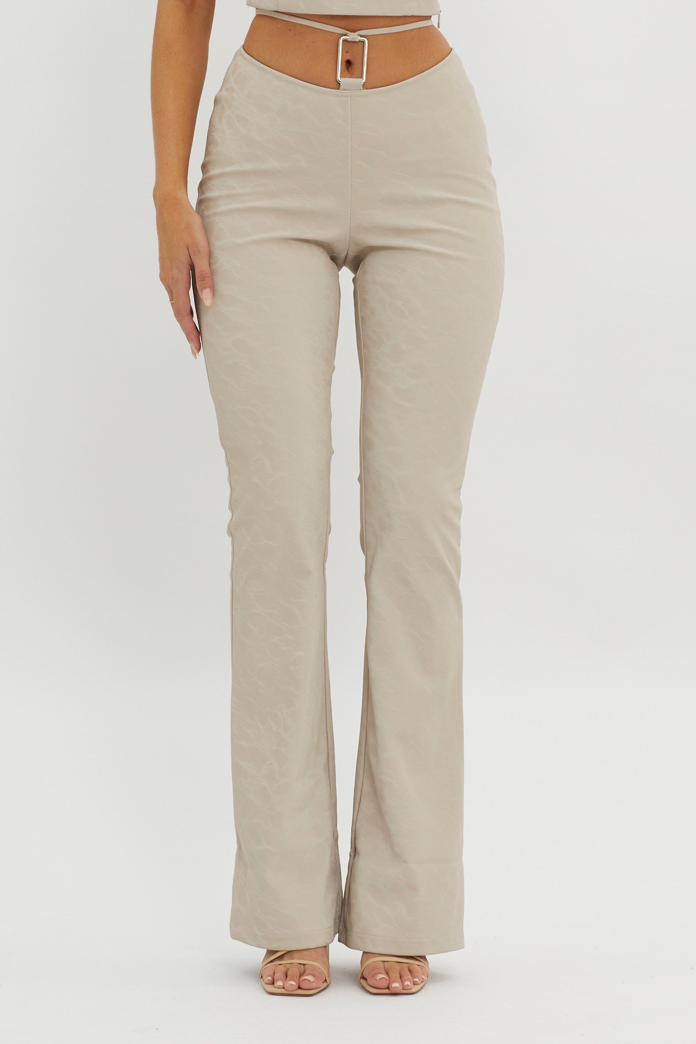 She's A Gemini Faux Leather Pants Dove by Selfie Leslie