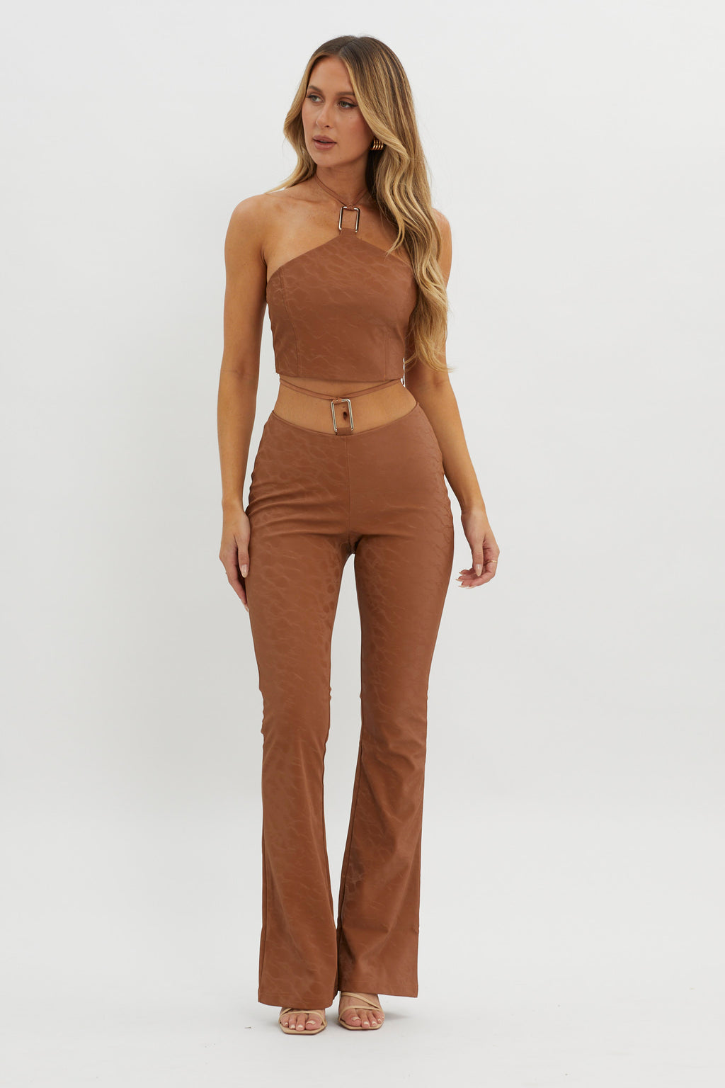 She's A Gemini Faux Leather Pants Mud by Selfie Leslie