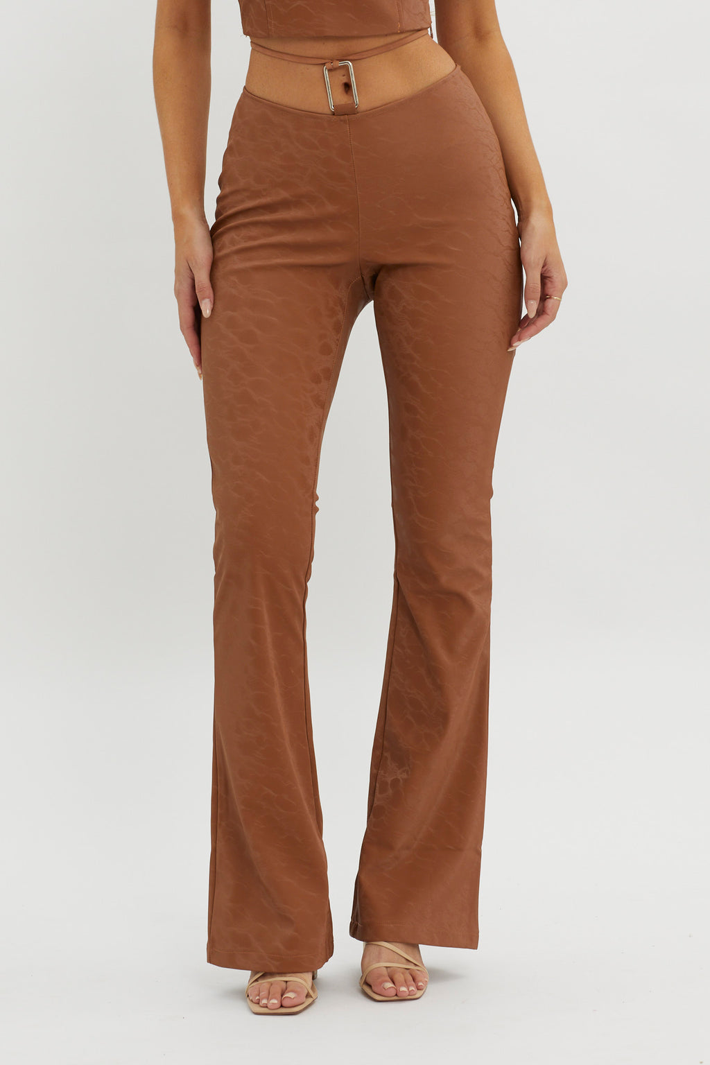 She's A Gemini Faux Leather Pants Mud by Selfie Leslie