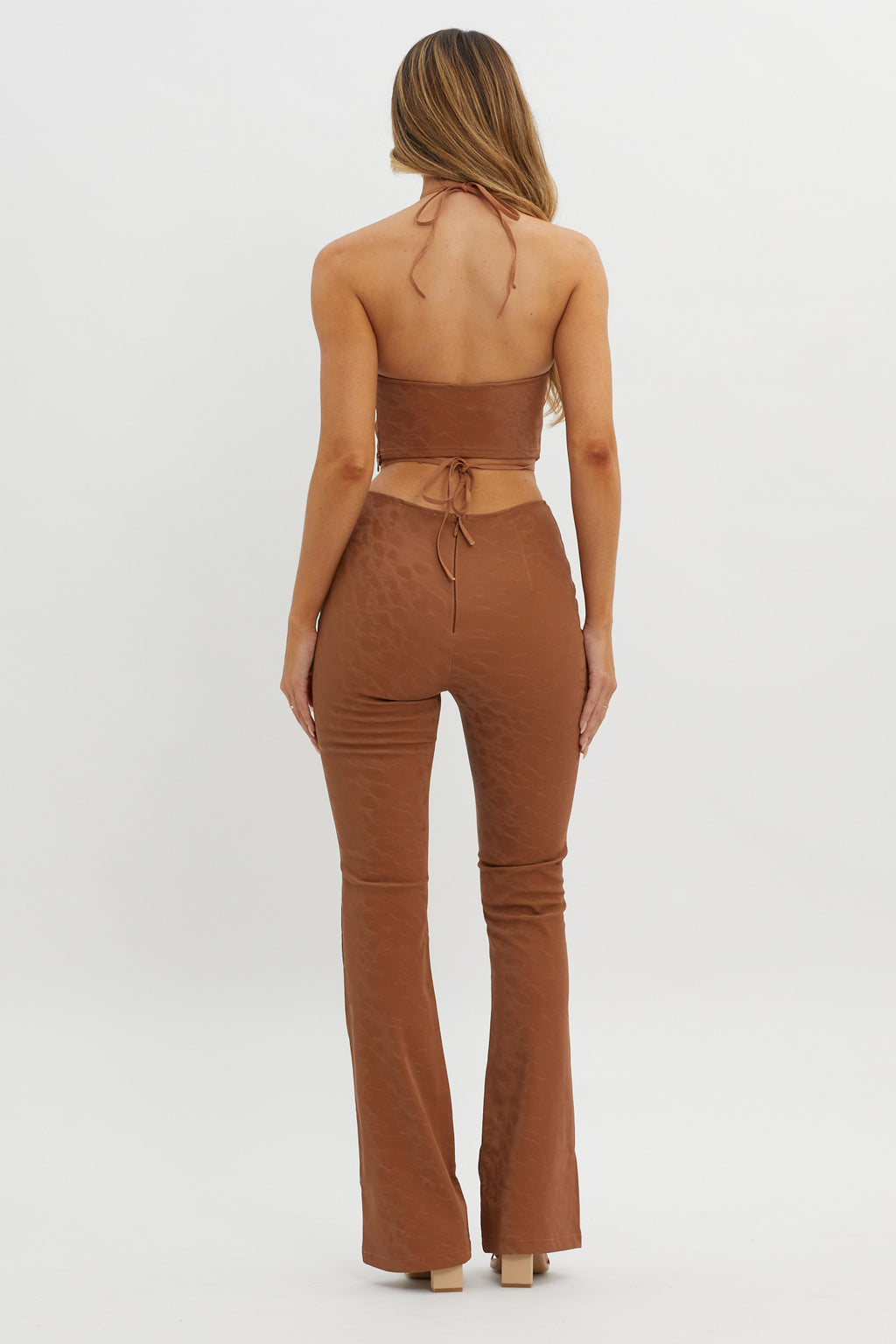 She's A Gemini Faux Leather Pants Mud by Selfie Leslie