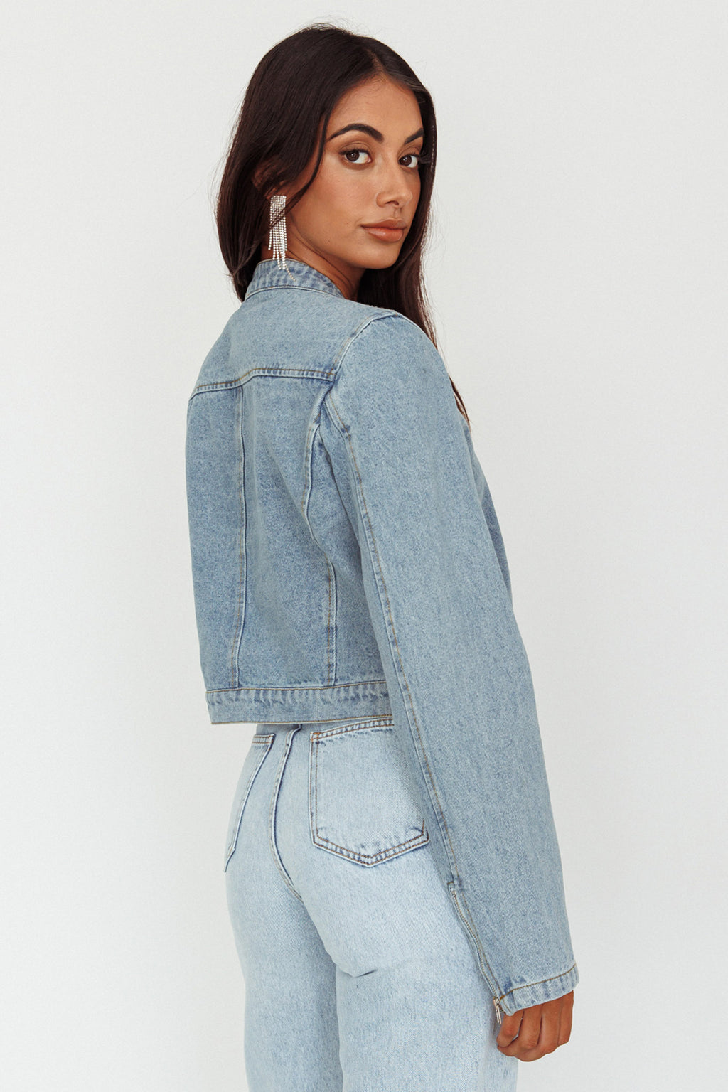 Girona Zipper Jacket Light Denim by Selfie Leslie