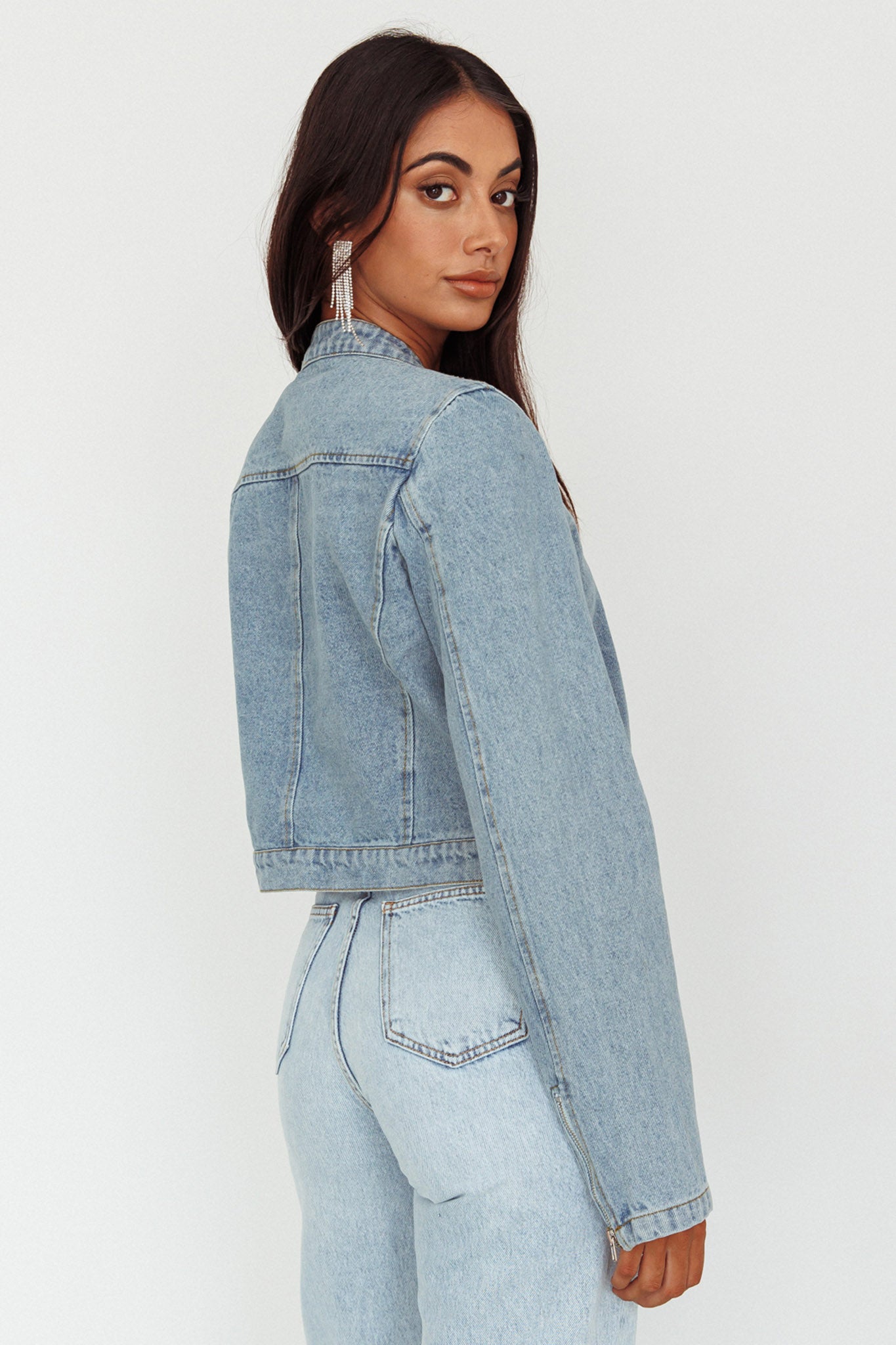 Girona Zipper Jacket Light Denim by Selfie Leslie