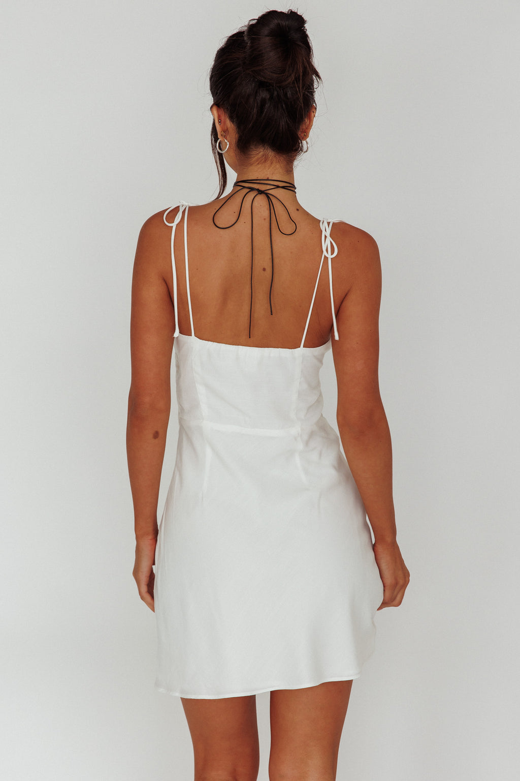 Heavenly Feels Tied Shoulder Mini Dress White by Selfie Leslie