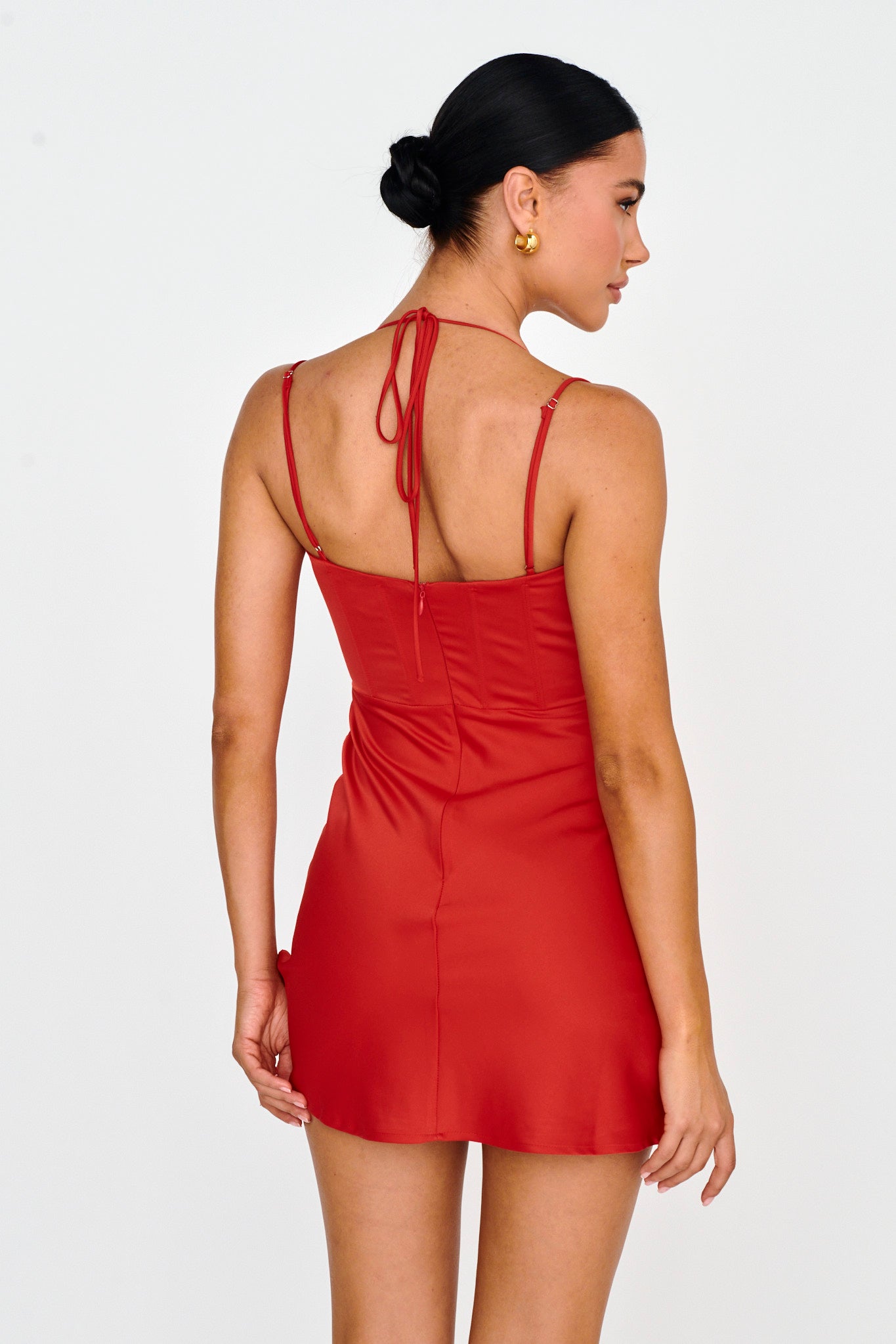 Wishing On A Star Bustier Mini Dress Red by Selfie Leslie