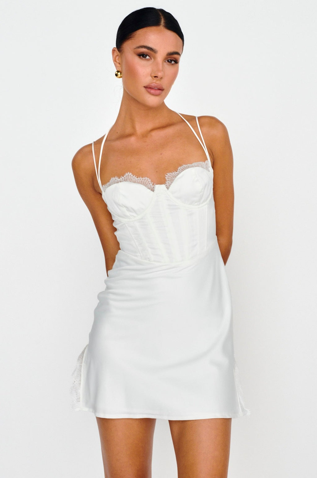 Wishing On A Star Bustier Mini Dress White - M Wishing On A Star Bustier Mini Dress White - M
