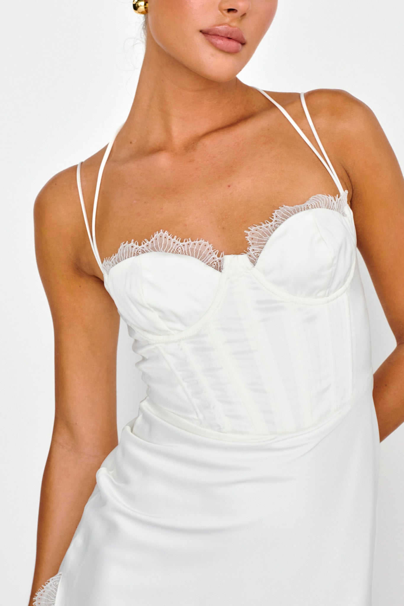 Wishing On A Star Bustier Mini Dress White - M Wishing On A Star Bustier Mini Dress White - M