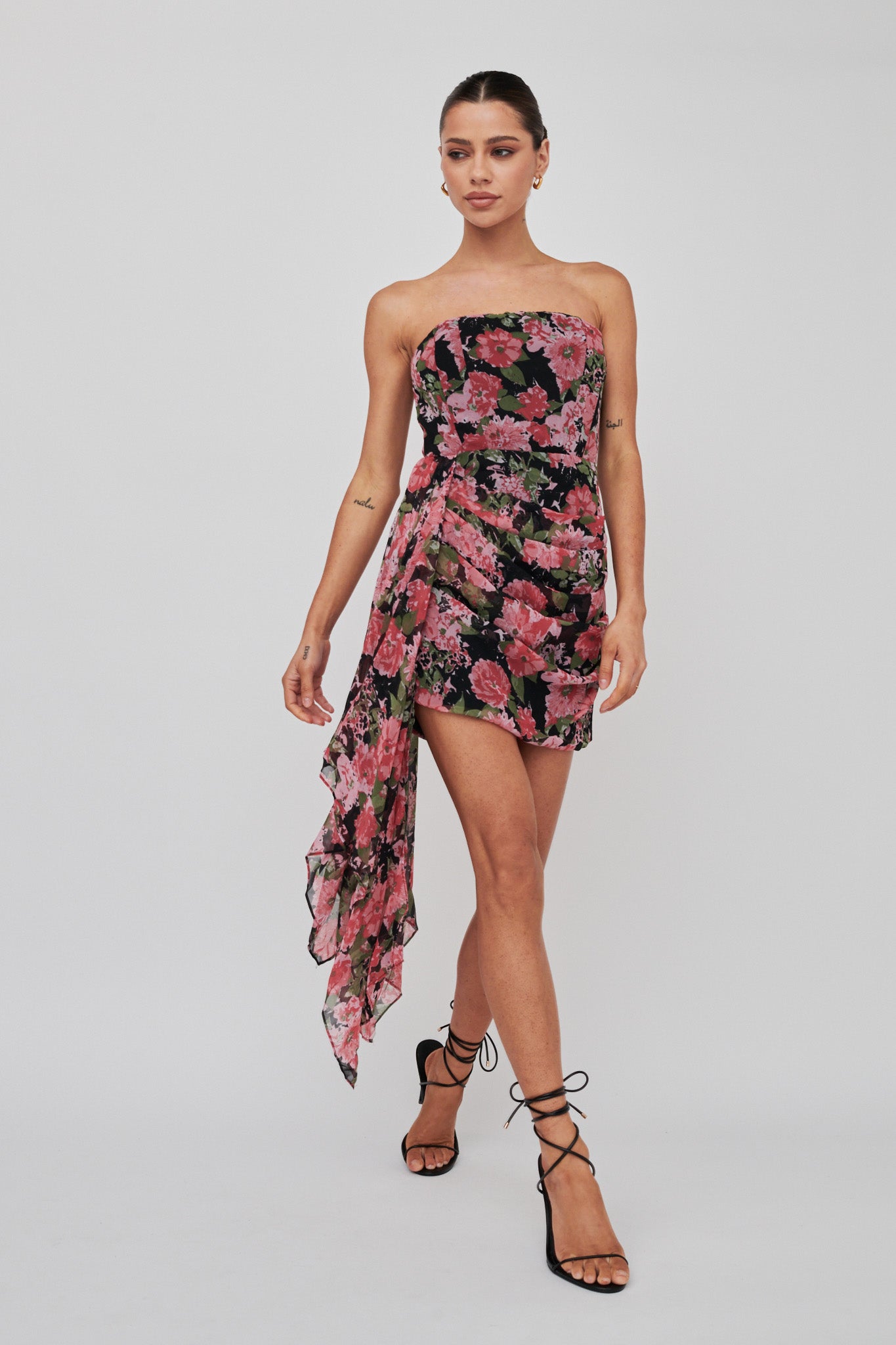 mini dress with sash Windsor Stella Satin Mini Dress with Side Sash