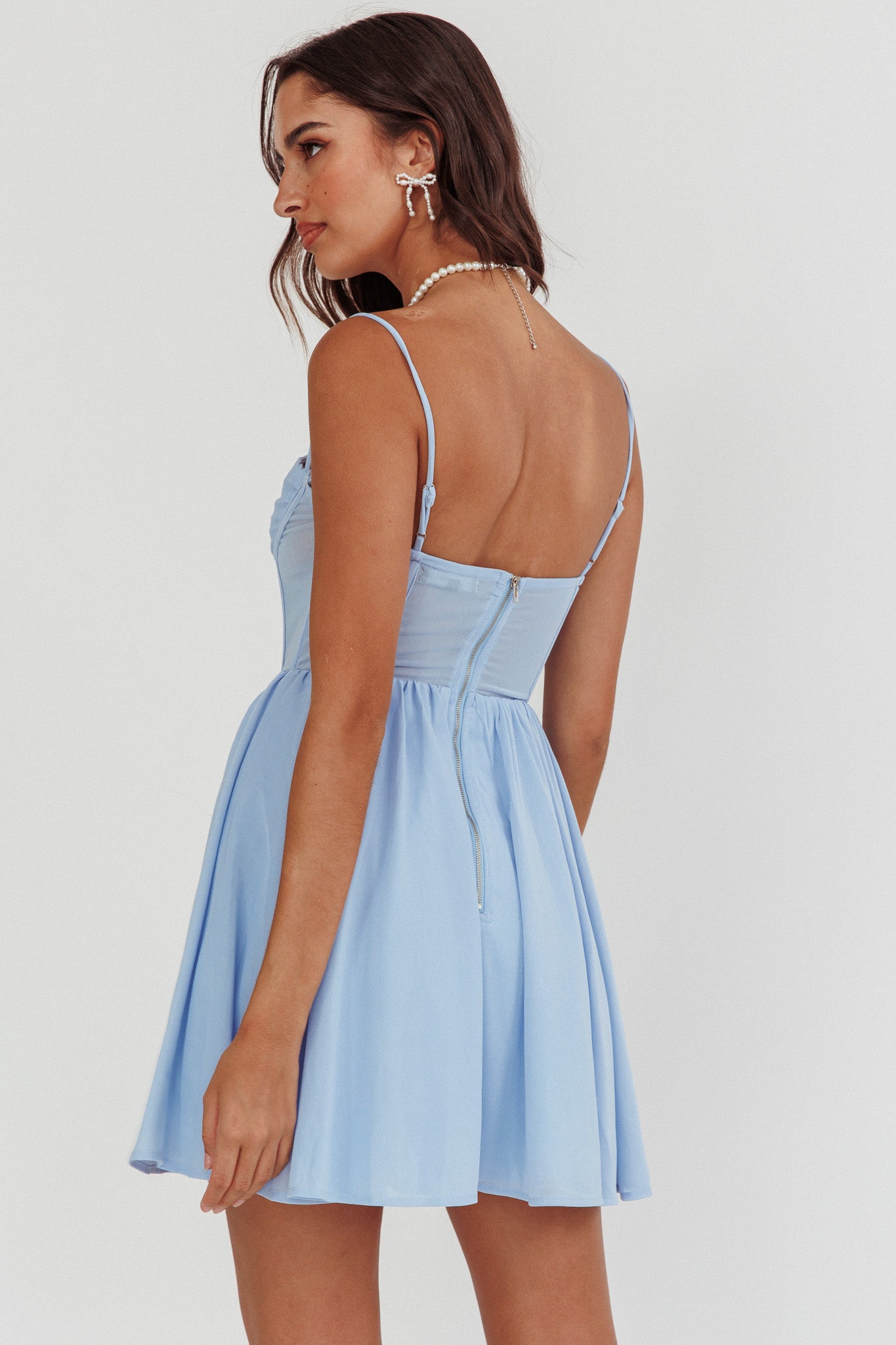 Lovers High Bustier Mini Dress Powder Blue | Selfie Leslie Lovers High Bustier Mini Dress Powder Blue | Selfie Leslie