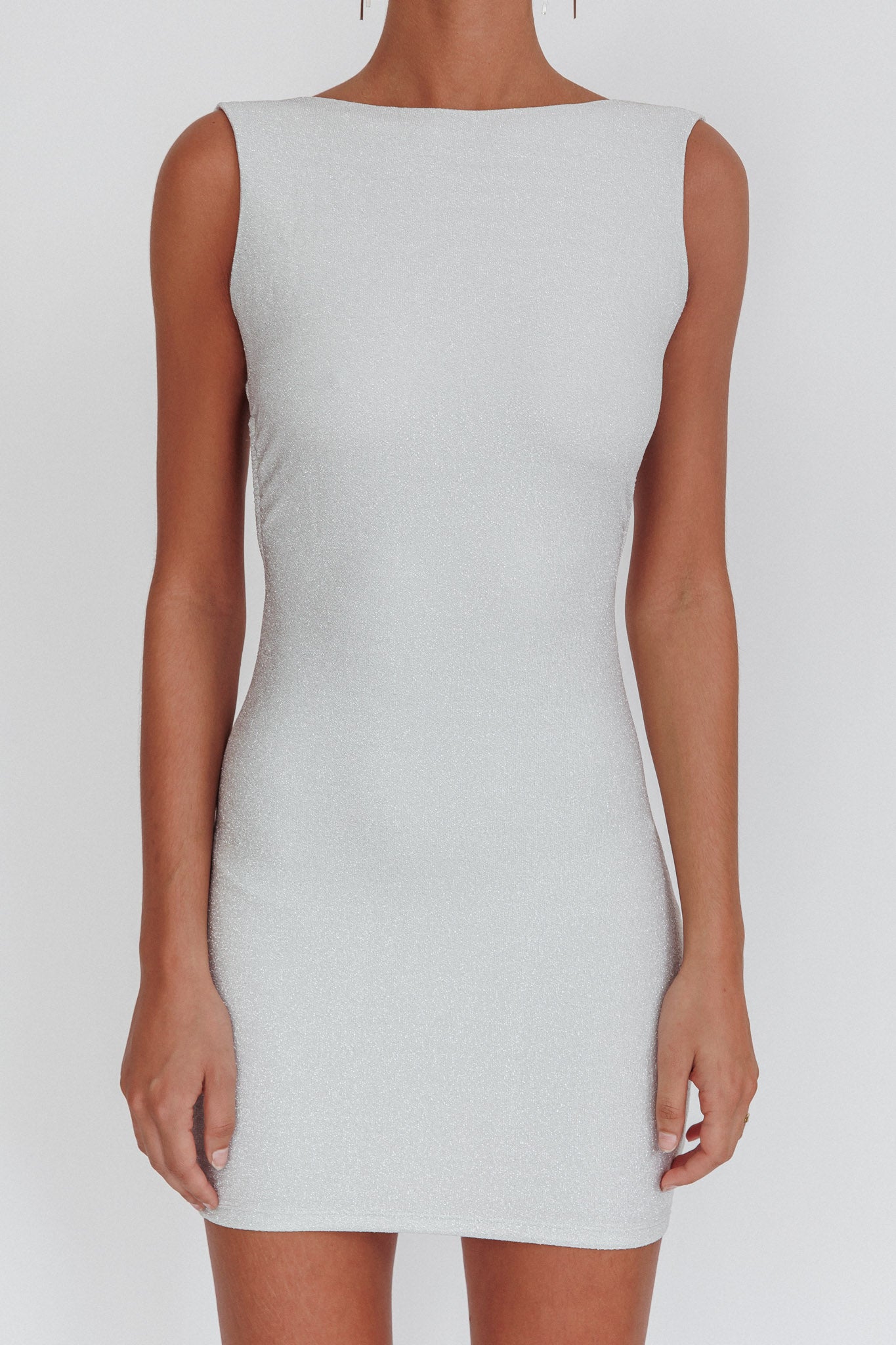 Ayda Backless Mini Dress Silver - M Ayda Backless Mini Dress Silver - M