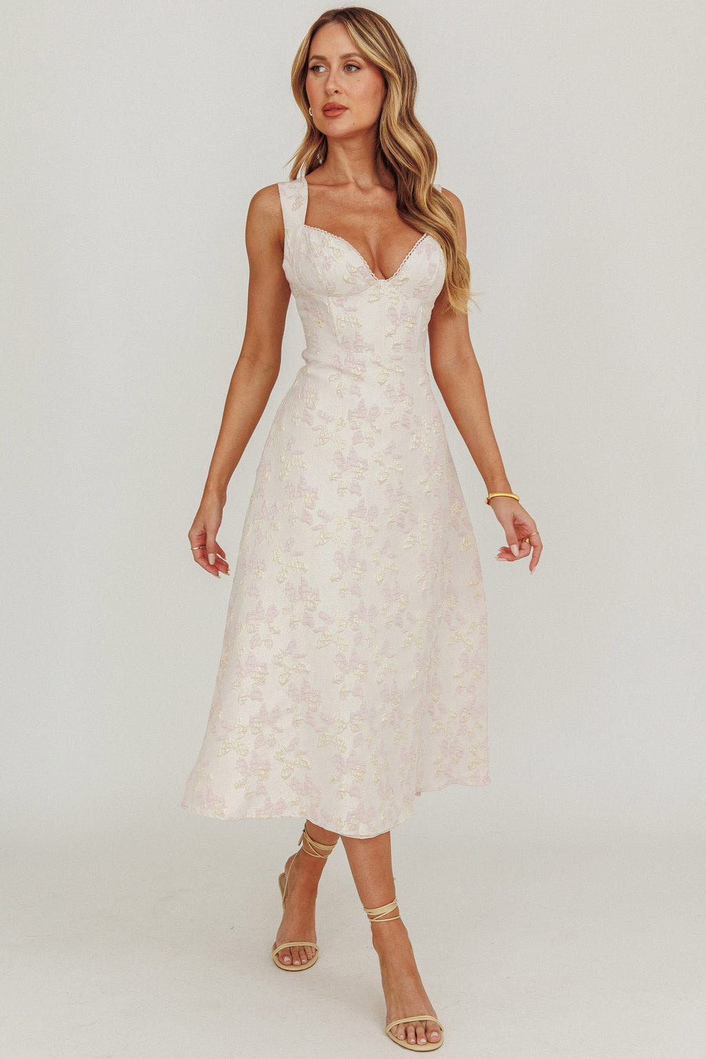 Dream Dust Lace Up Back A-Line Midi Dress by Selfie Leslie