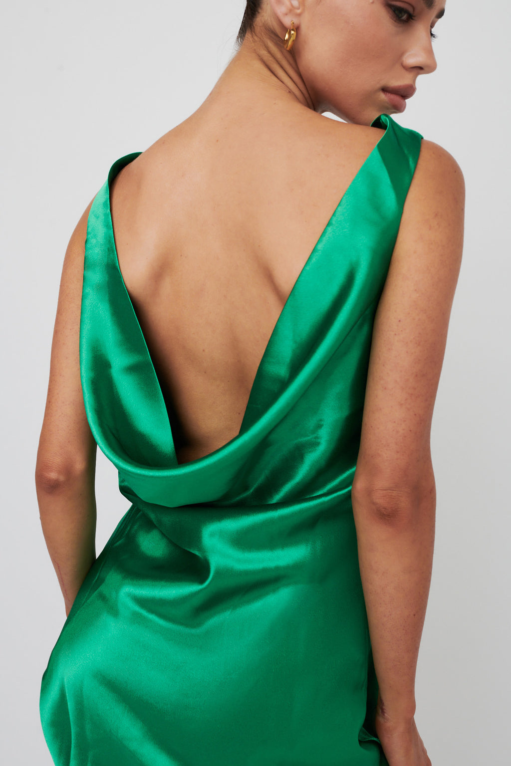 Casablanca Night Cowl Mini Dress Green by Selfie Leslie