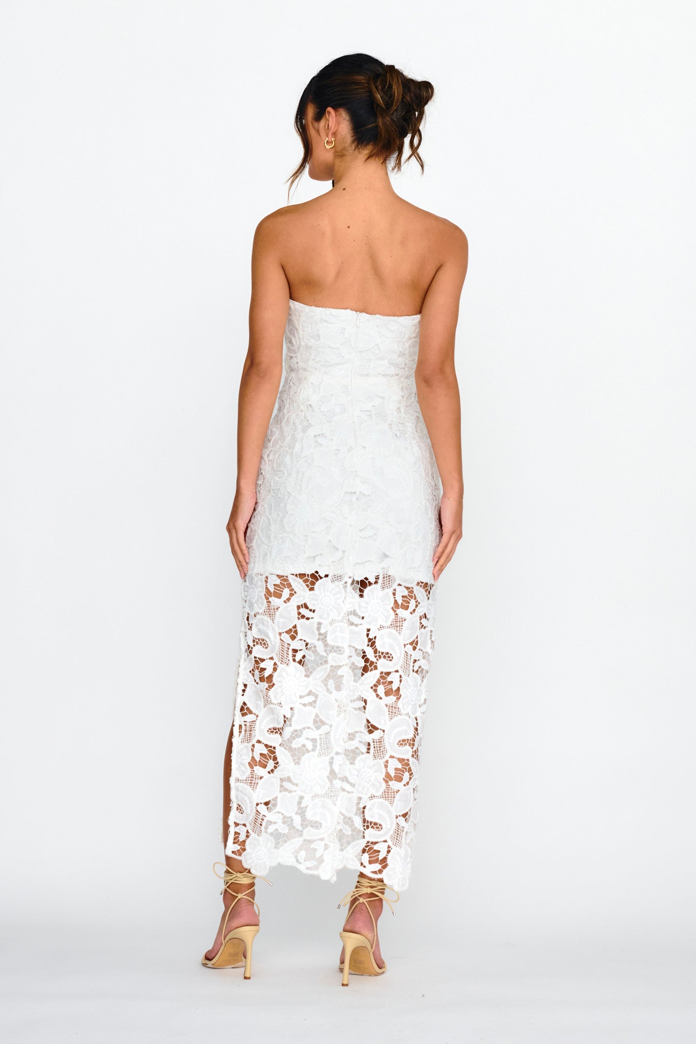 Parisa Sequin Embroidery Overlay Midi Dress White by Selfie Leslie