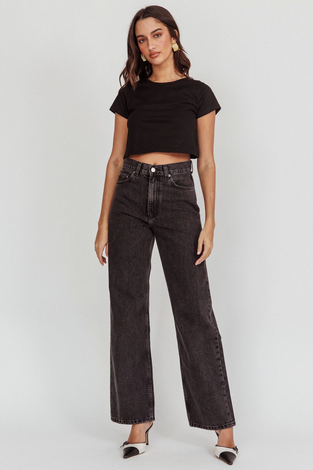 DR DENIM Echo Straight Jeans Retro Black by Selfie Leslie