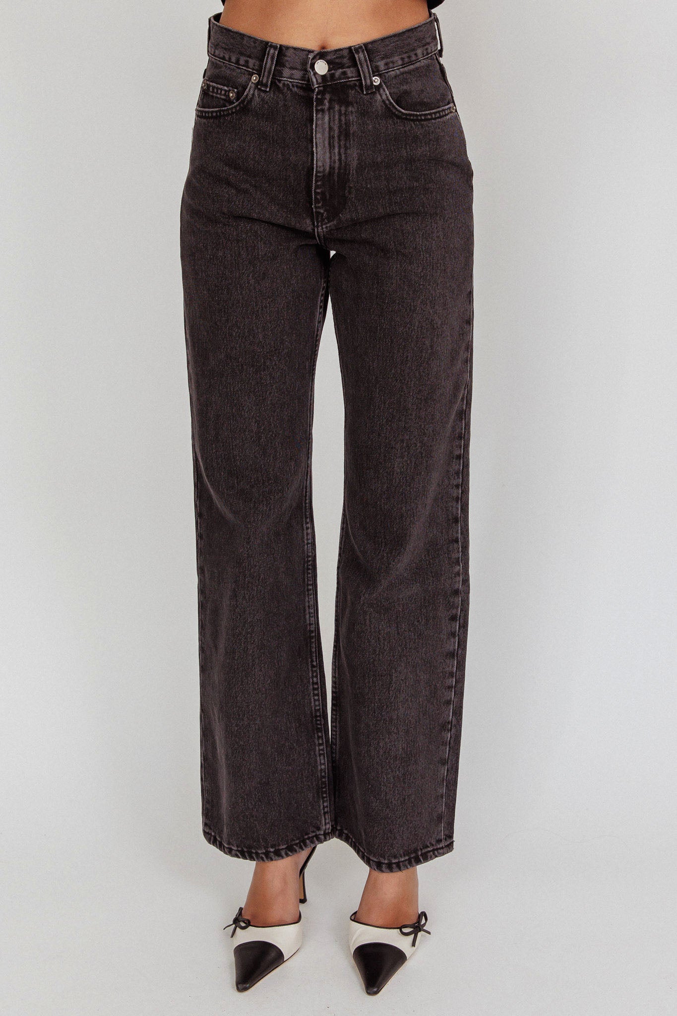 DR DENIM Echo Straight Jeans Retro Black by Selfie Leslie