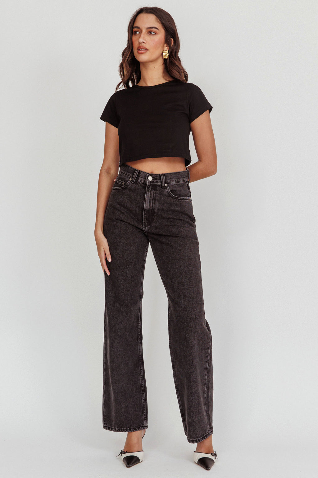 DR DENIM Echo Straight Jeans Retro Black by Selfie Leslie