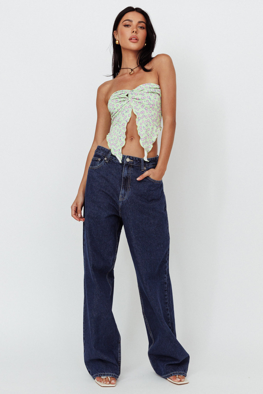 Dr Denim Donna Baggy Jeans Pebble Dark Retro by Selfie Leslie