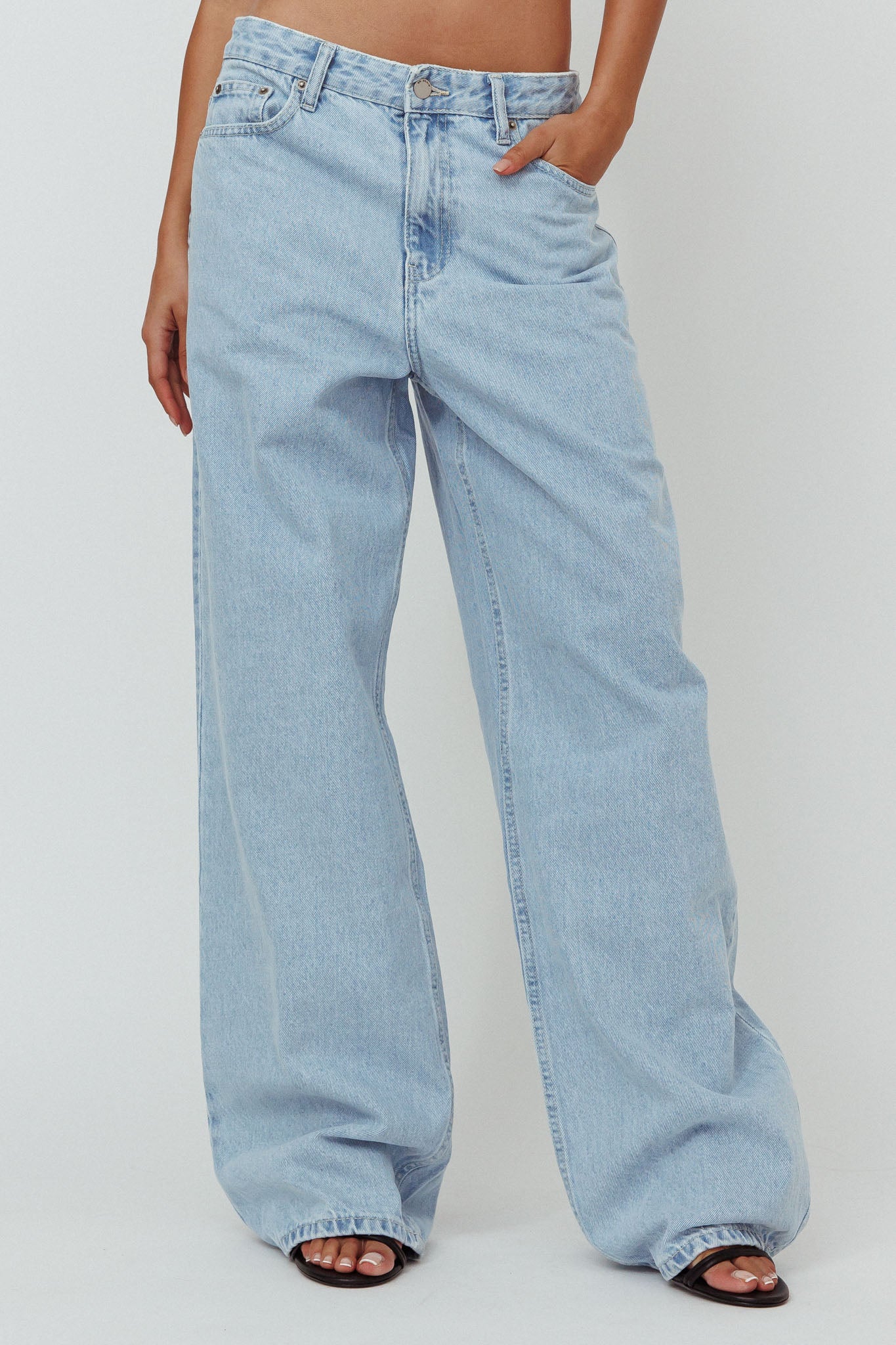 Dr Denim Donna Baggy Jeans Pebble Superlight Retro by Selfie Leslie