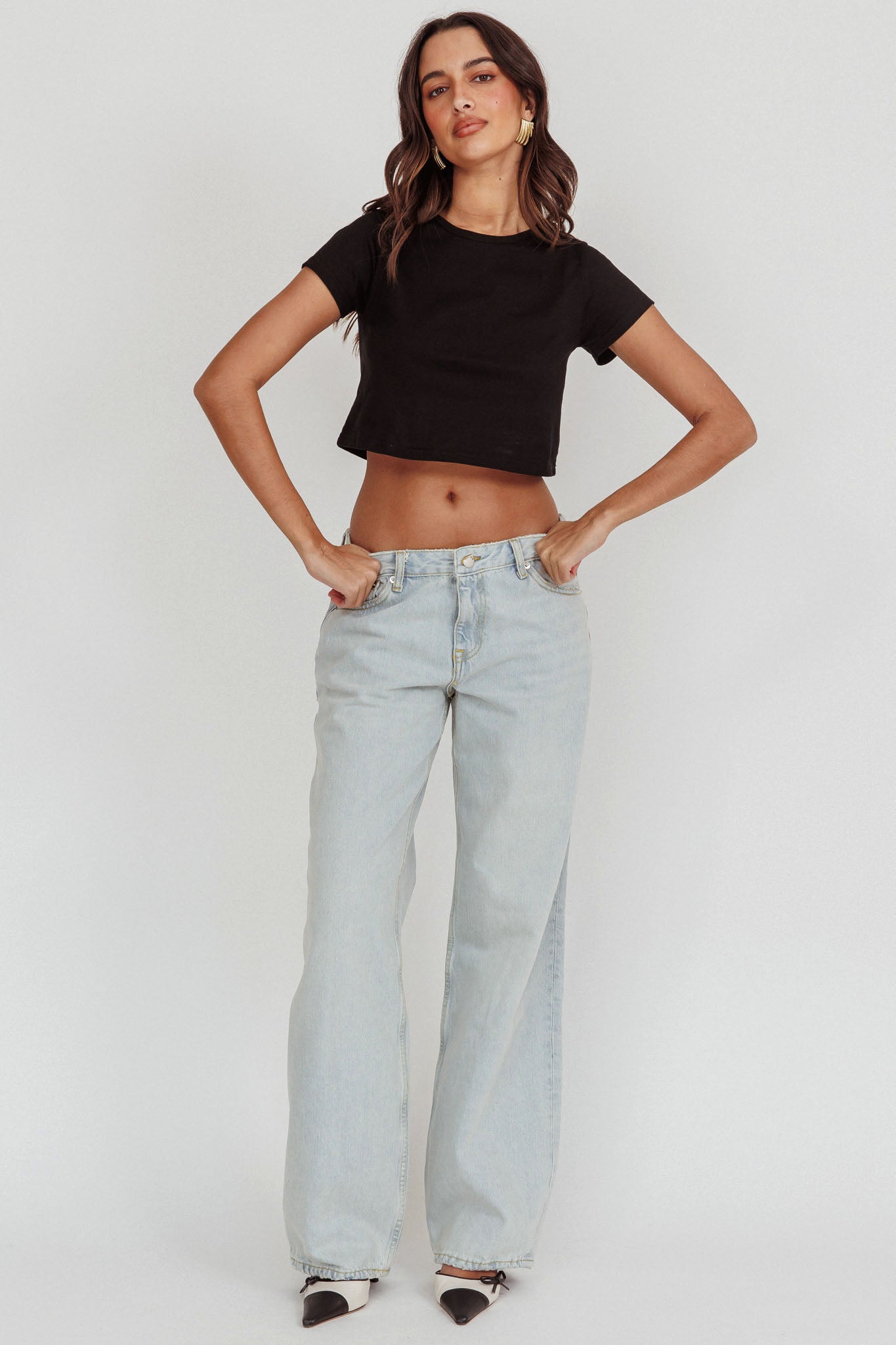 DR DENIM Hill Low Jeans Canyon Pale Worn by Selfie Leslie