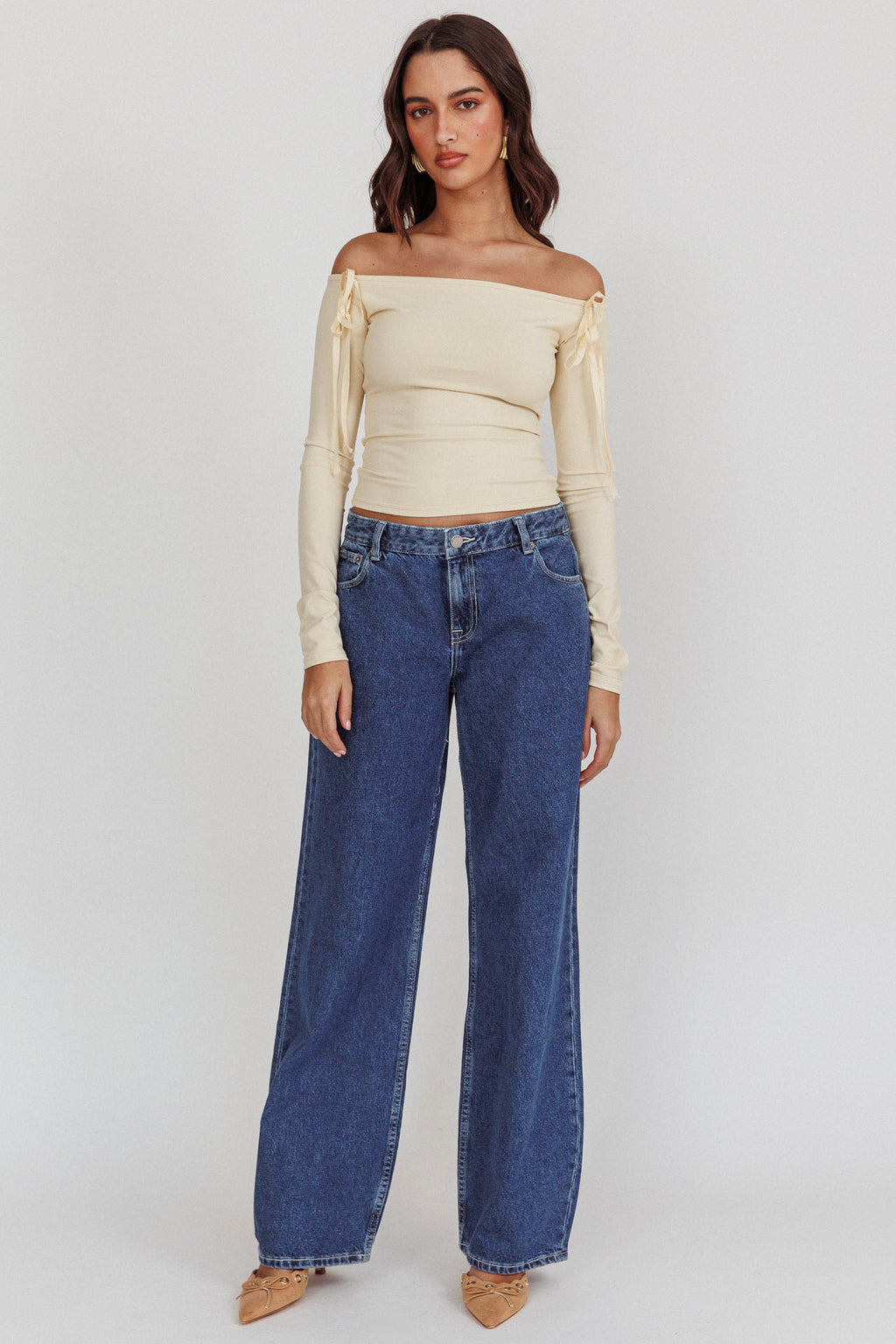 DR DENIM Hill Low Jeans Pebble Mid Stone by Selfie Leslie