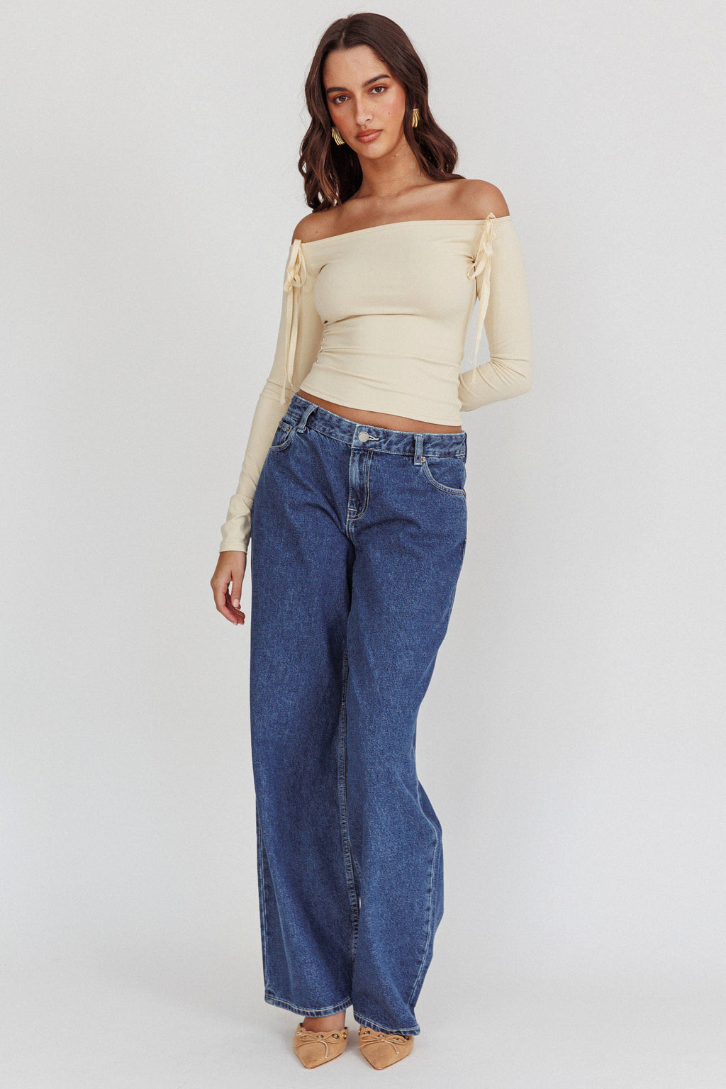 DR DENIM Hill Low Jeans Pebble Mid Stone by Selfie Leslie