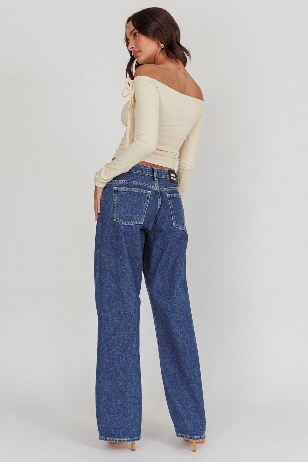 DR DENIM Hill Low Jeans Pebble Mid Stone by Selfie Leslie