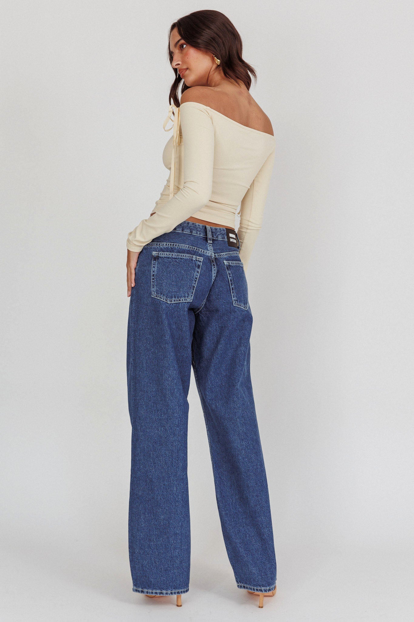 DR DENIM Hill Low Jeans Pebble Mid Stone by Selfie Leslie