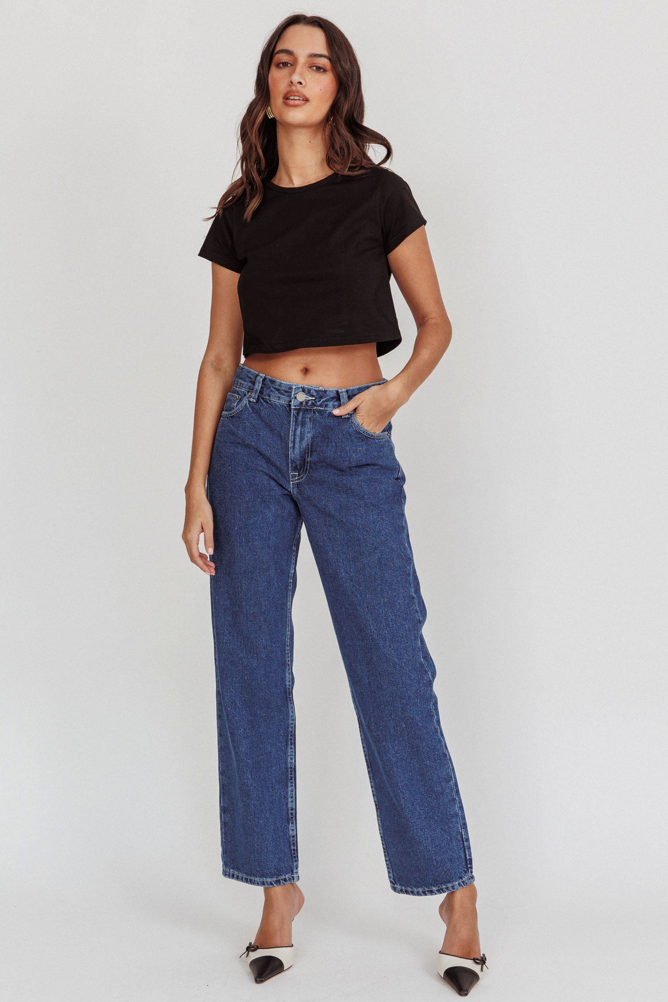 DR DENIM Arch Straight Jeans Pebble Mid Stone by Selfie Leslie